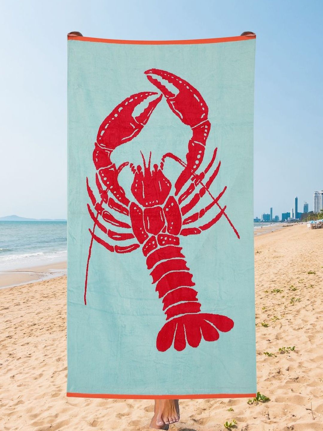 Creeva Blue Cotton Printed Beach Towels-picture-21