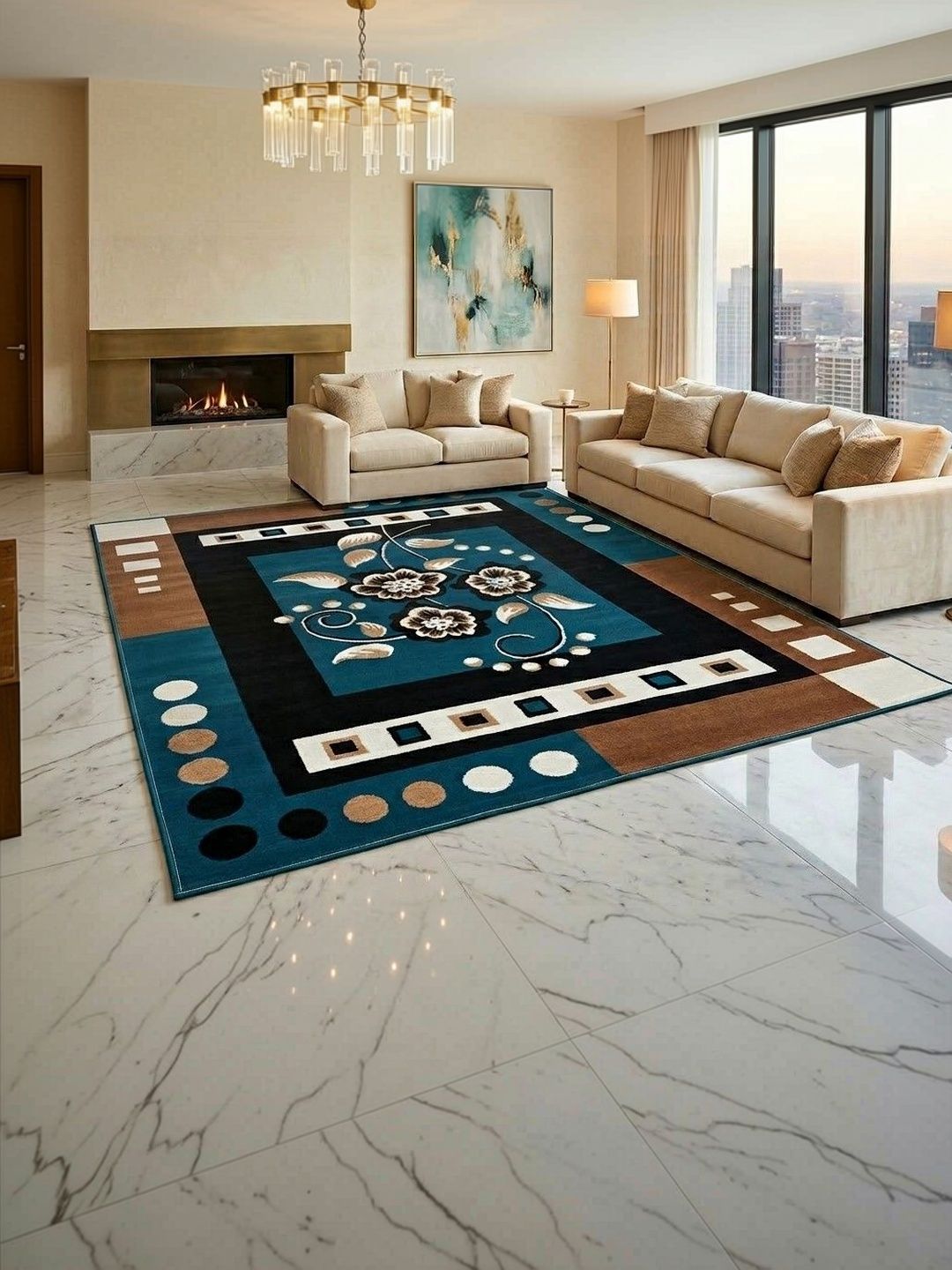KAYNAT CARPET Blue Anti-Skid Polypropylene Carpet-picture-20