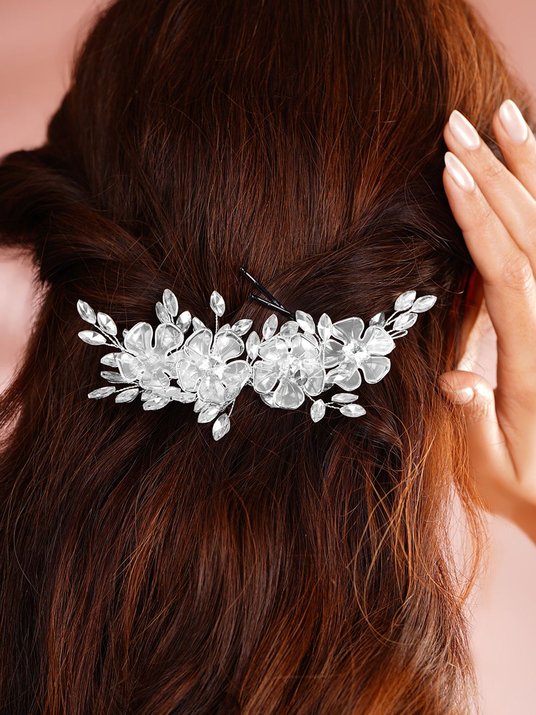 Rubans Women Crystal Floral Design Hair Accessory-picture-43