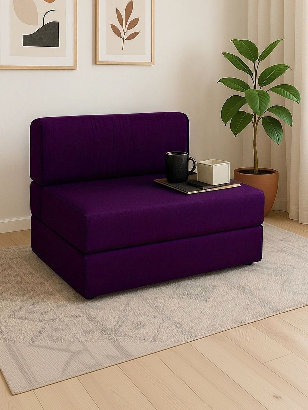 Pum Pum Purple Leatherette 2 Inflatable Sofa Cum Bed-picture-51