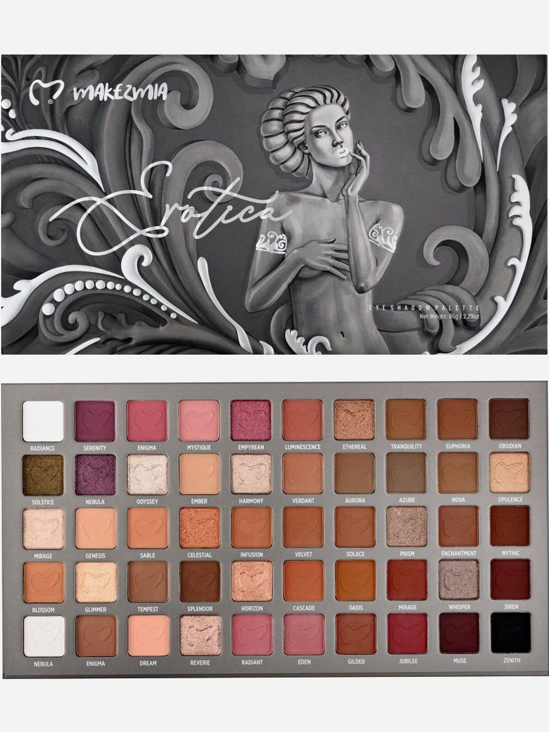 Makezmia Erotica High Pigmented Long Lasting 50-Shade Eyeshadow Palette - 65g-picture-42