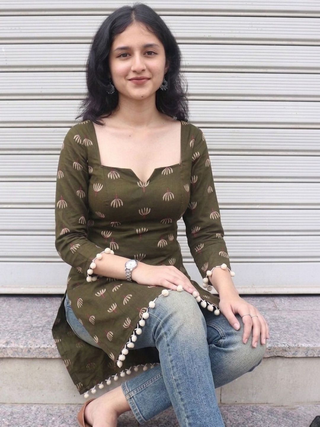 GoSriKi Floral Printed Square Neck Kurti-picture-16