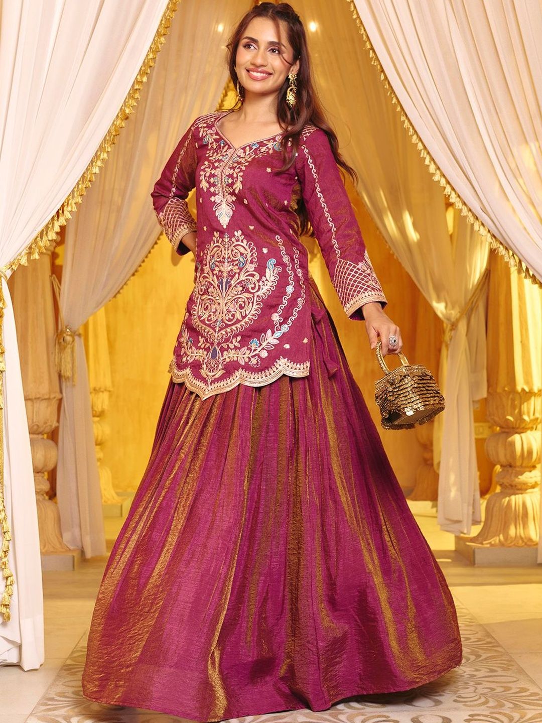 MADHURAM Embroidered Ready to Wear Lehenga &-picture-24