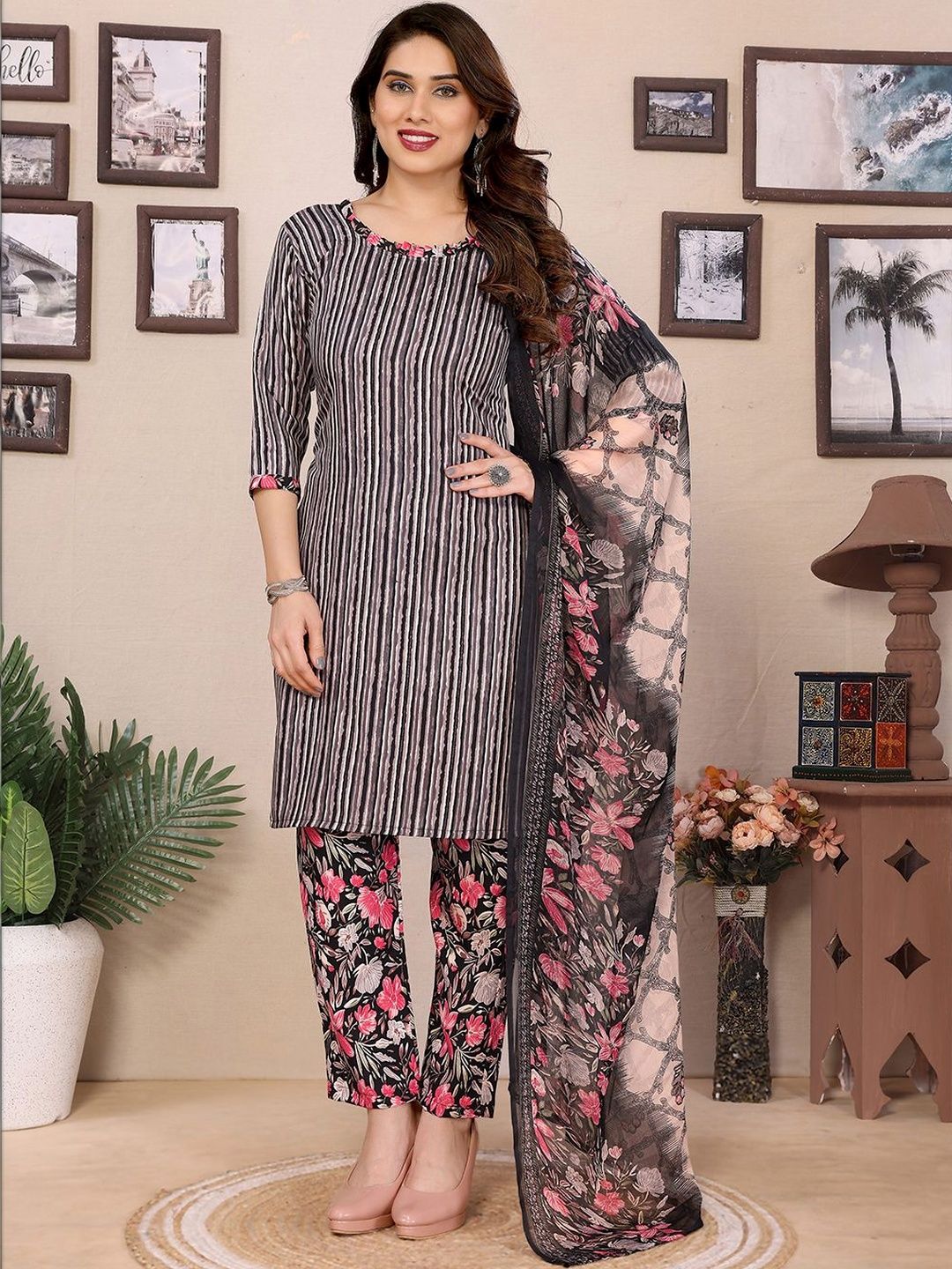 ANAND SAREES Striped Unstitched Dress Material-picture-24