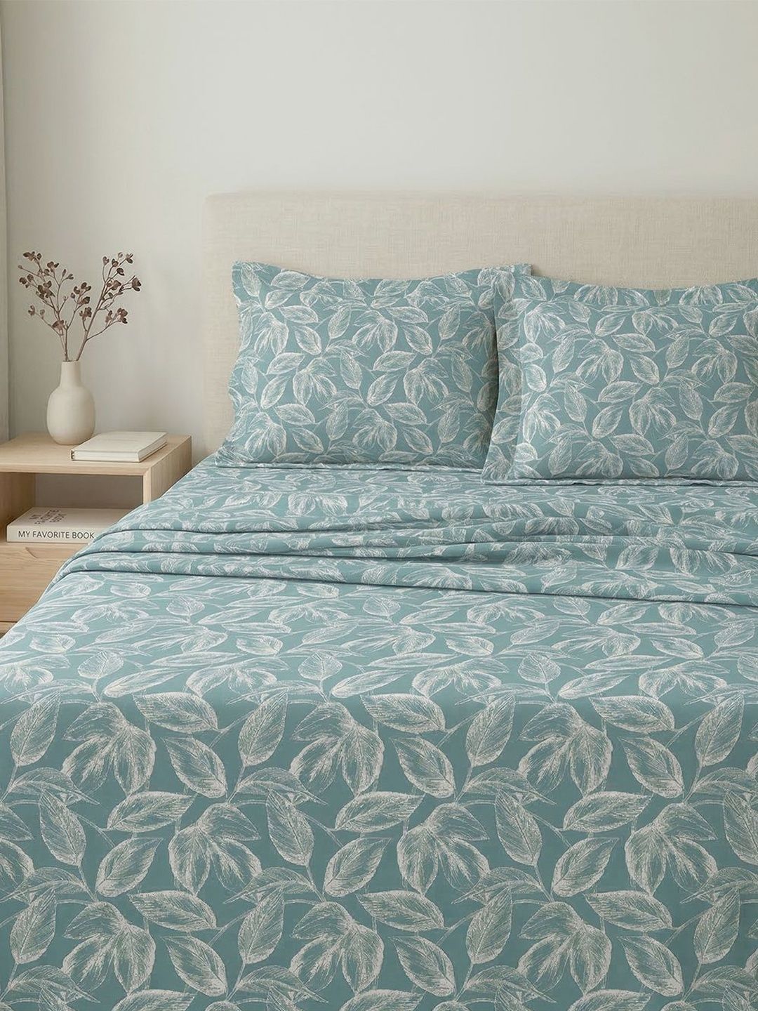 Huesland Multicoloured 144 TC King Bedsheet with 2 Pillow Covers-picture-43