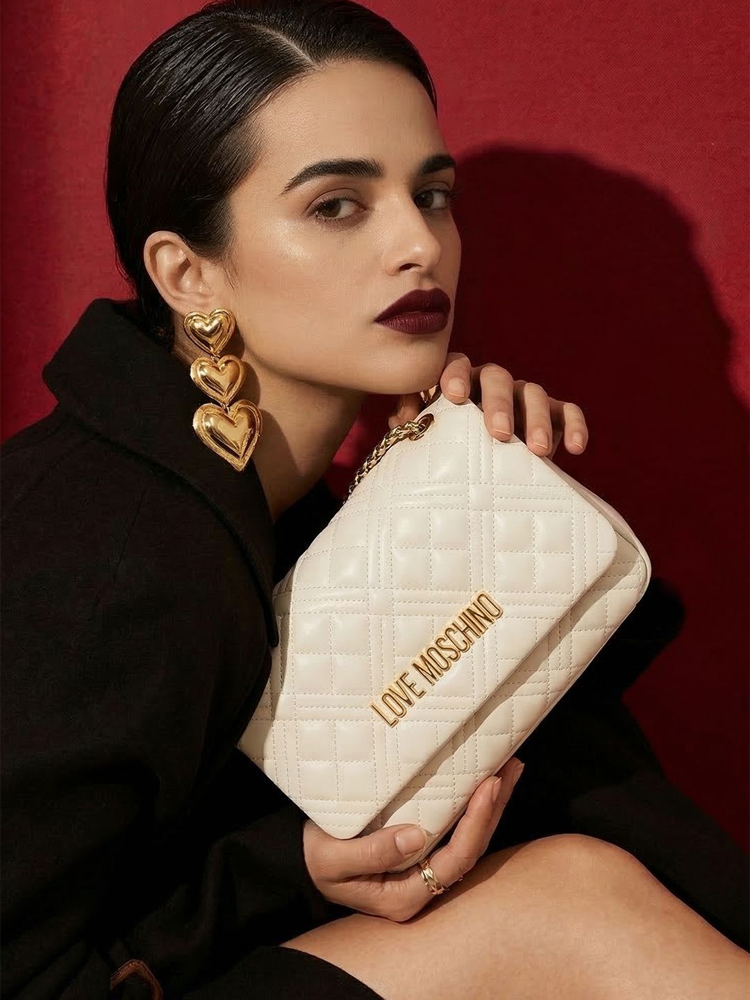LOVE MOSCHINO Crossbody Sling Bag with Quilted Detail-image-23