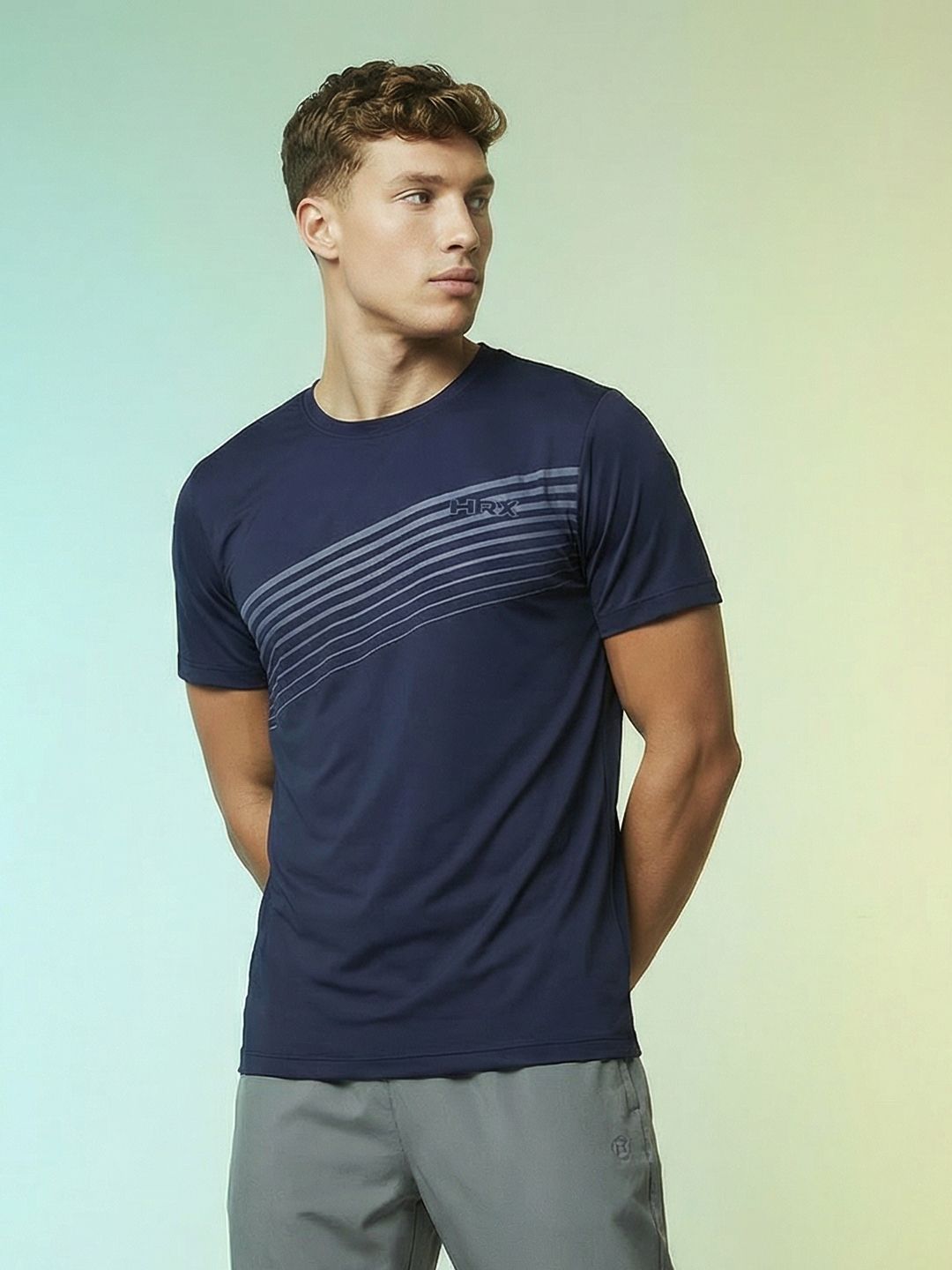 HRX by Hrithik Roshan Striped Rapid Dry Training T-shirt-picture-25