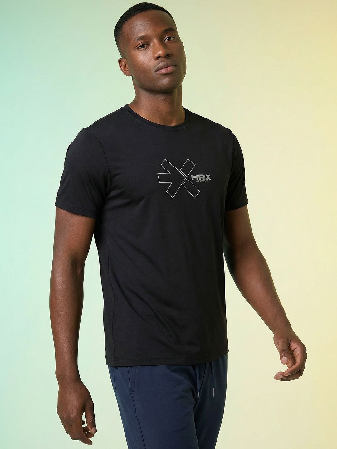 HRX by Hrithik Roshan Brand Logo Printed Rapid Dry Training T-shirt-picture-21