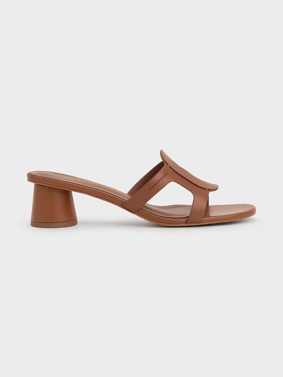 CHARLES & KEITH Easley Croc-Effect Cut-Out Heeled Sandals-image-47