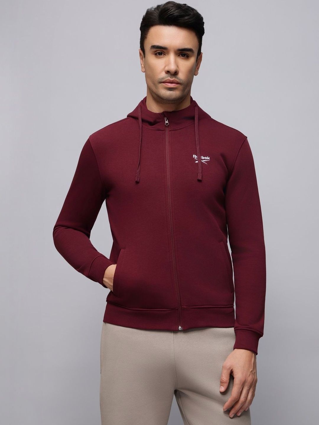 Reebok Brand Logo Printed Hoodie-image-24
