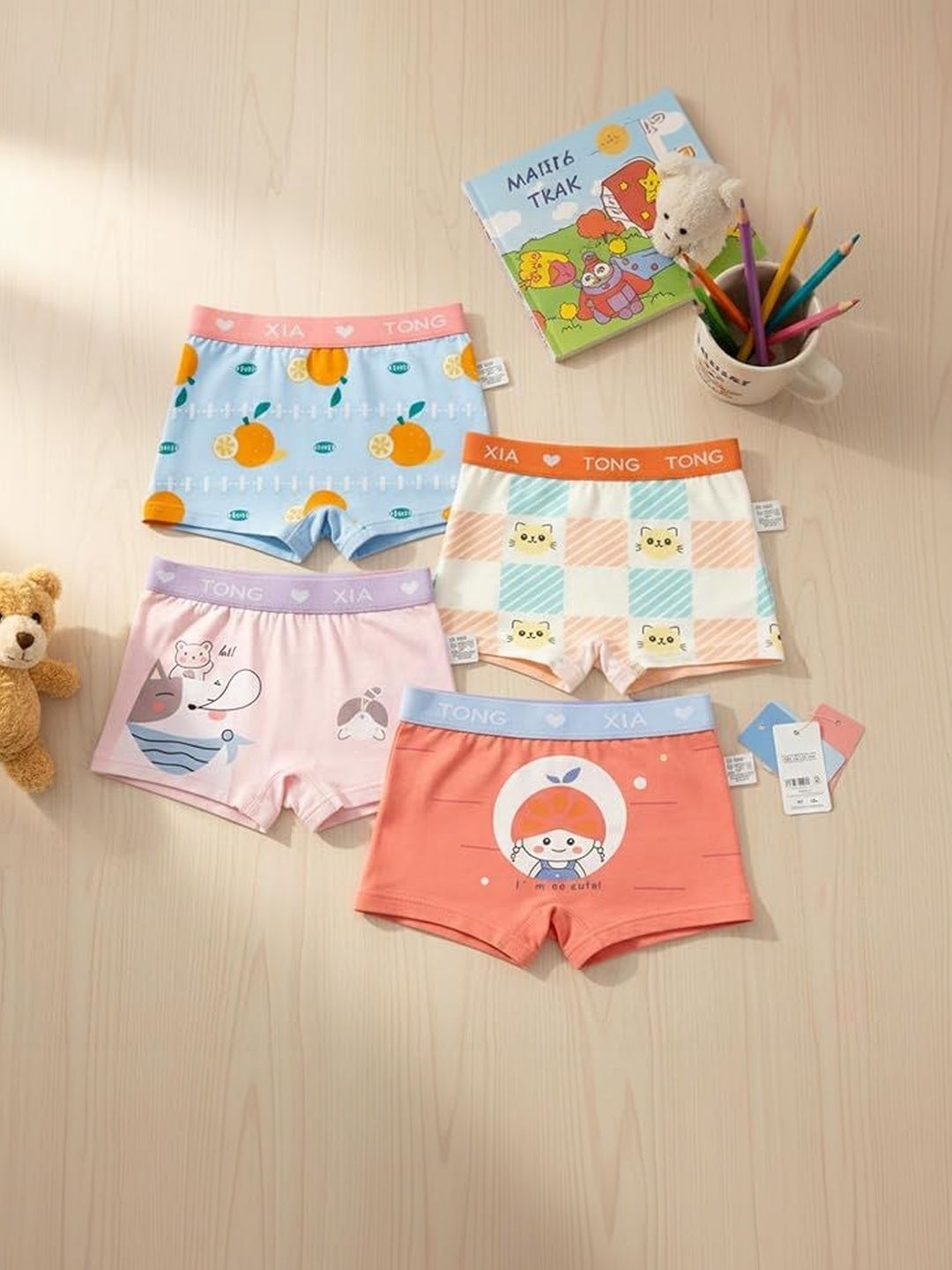 The Little Lookers Pack of 4 Animal Assorted Cotton Boxer-Style Briefs-picture-5