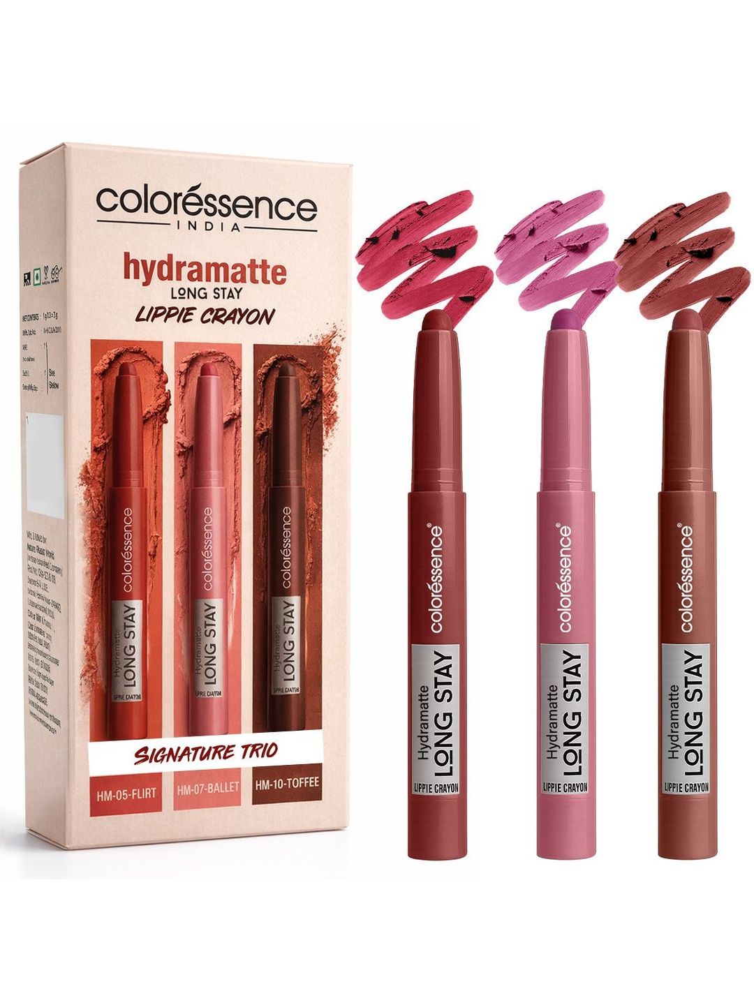 Coloressence Set Of 3 Hydra Matte Long Stay Lippe Crayon -3 g Each - 05- 07 & 10-picture-11