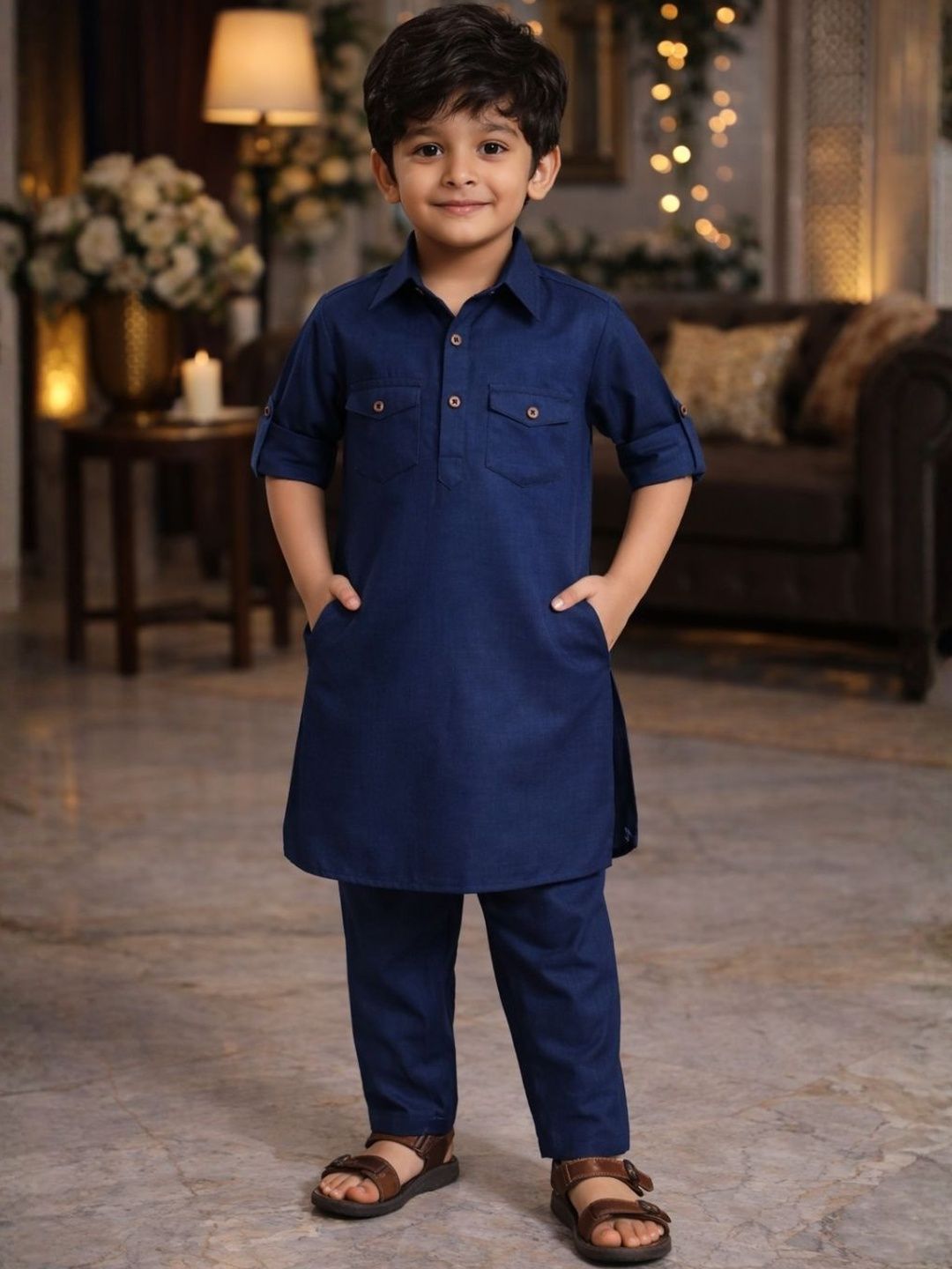 Superminis Boys Regular Pure Cotton Kurta with Pyjamas-picture-25
