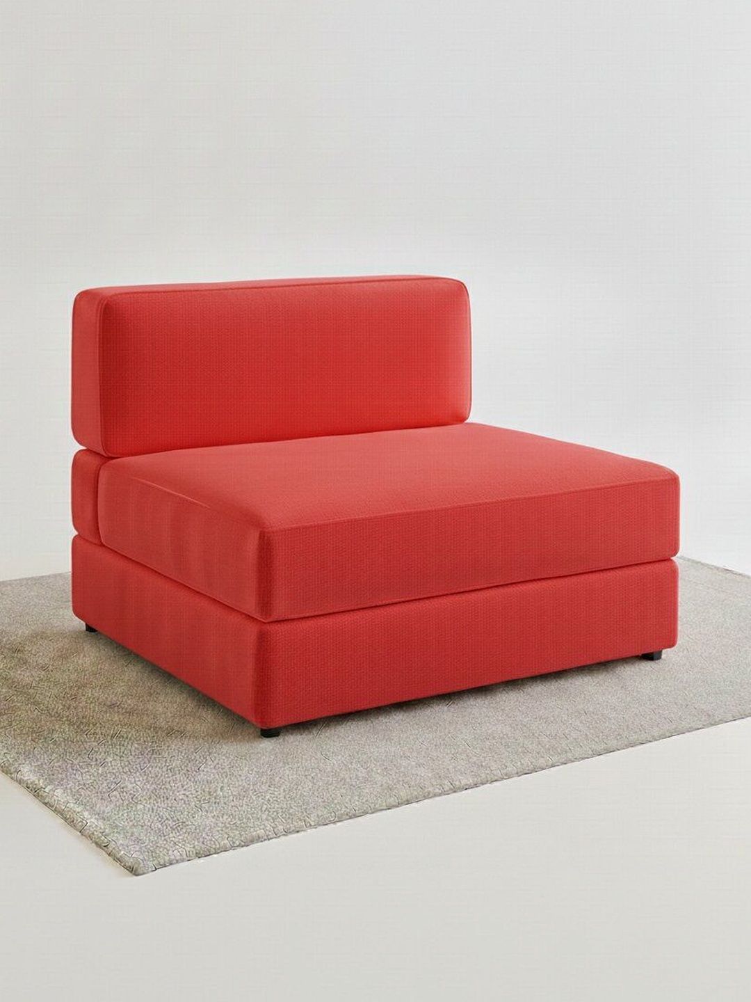 Pum Pum Red Leatherette 2 Inflatable Sofa Cum Bed-image-1