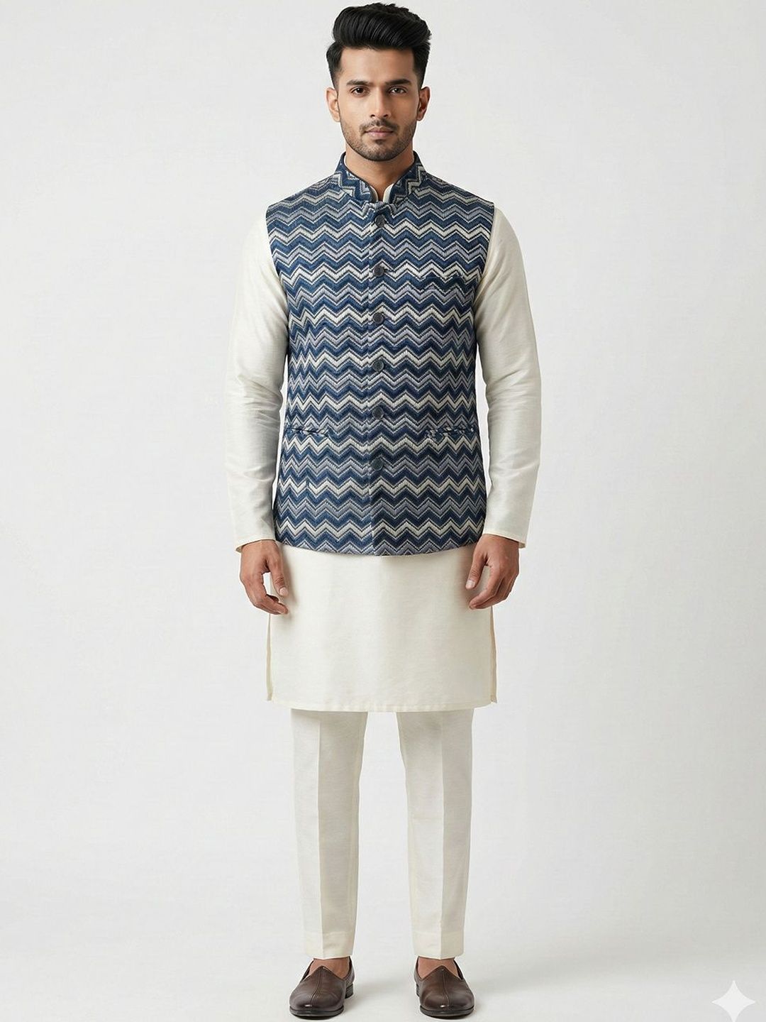 A LOYAL Printed Mandarin Collar Nehru Jackets-picture-28