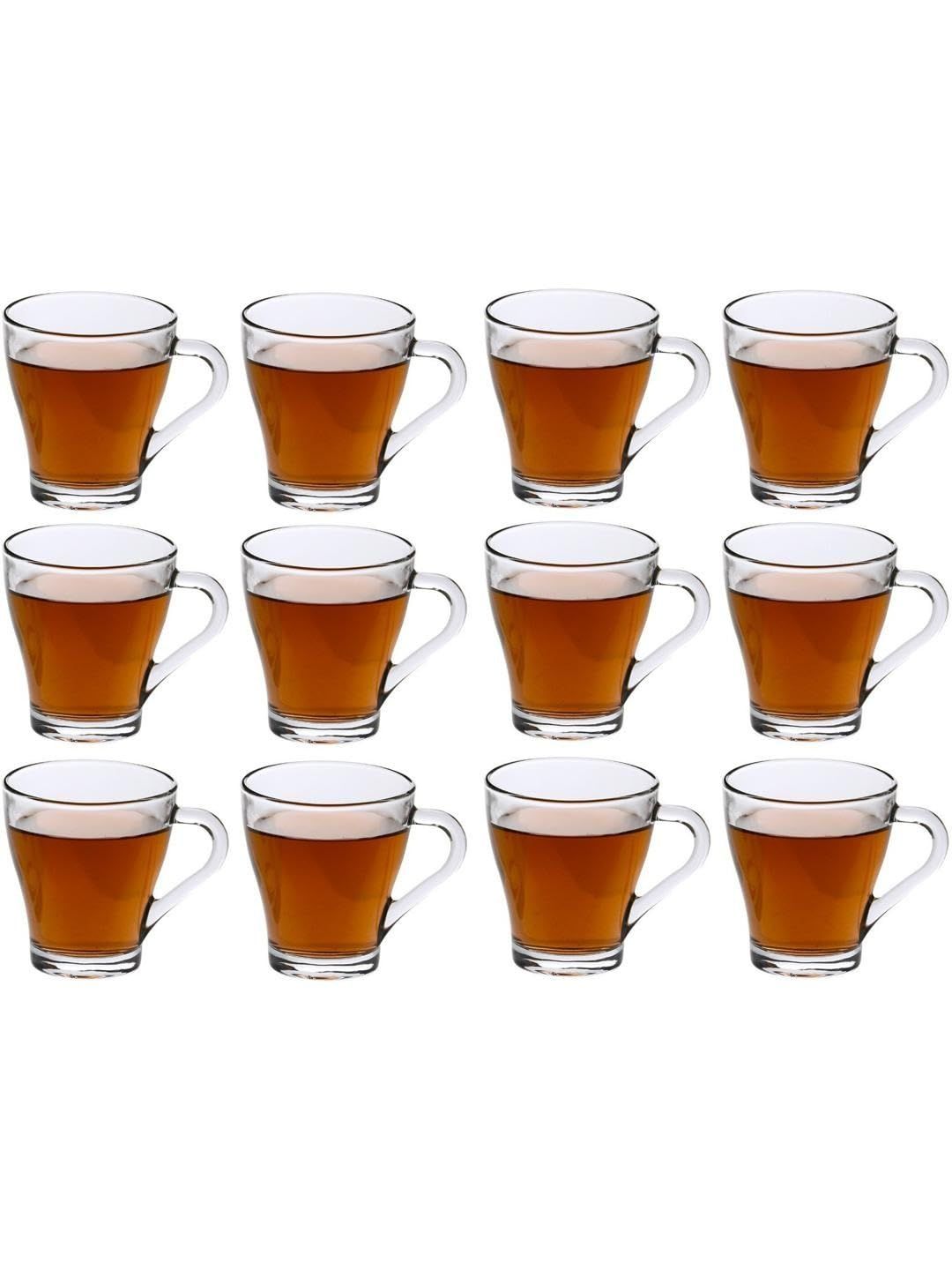 1ST TIME Transparent & White Geometric Solid Glass Transparent Cups Set of Cups and Mugs-image-10