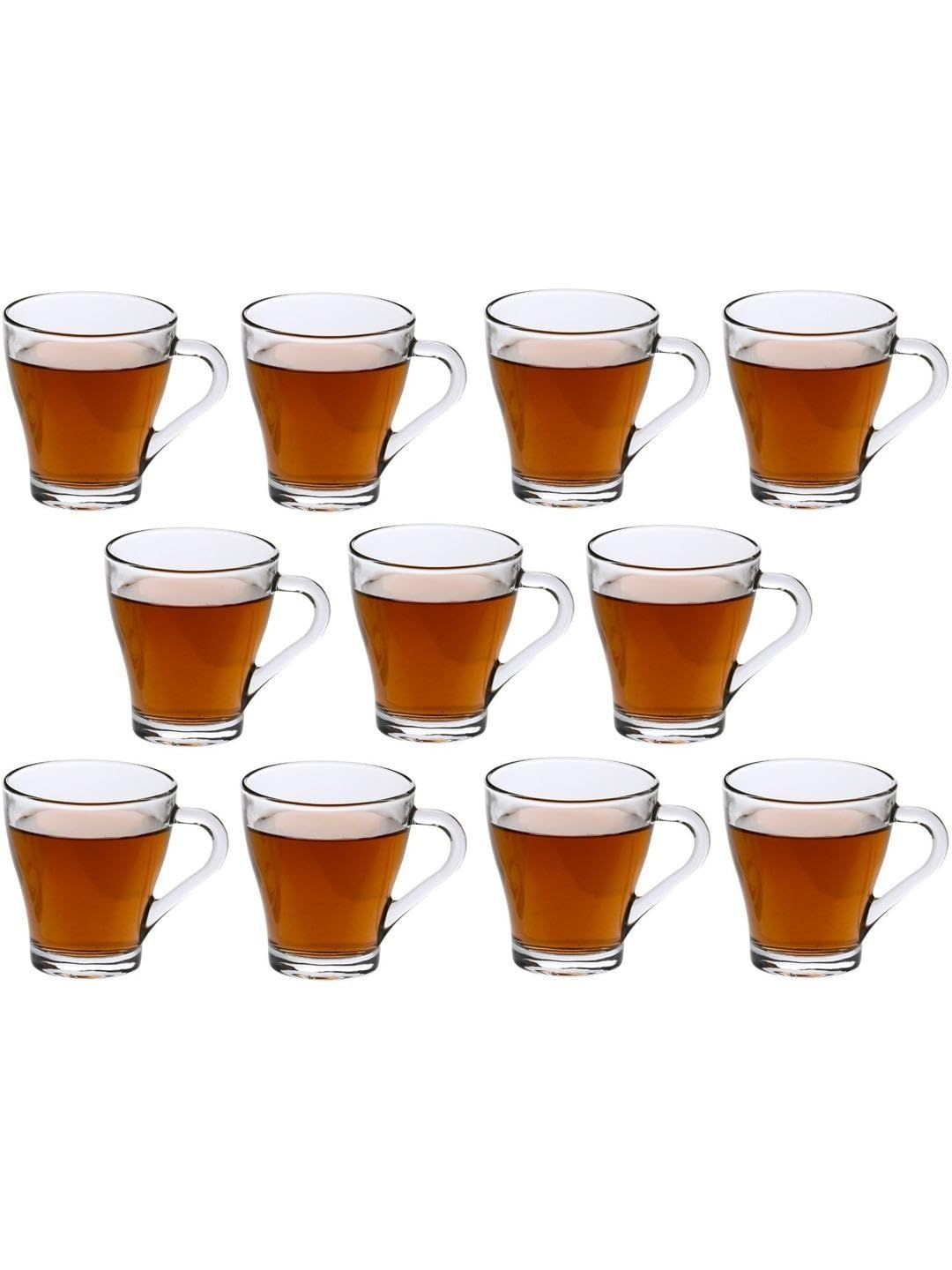 1ST TIME Transparent & White Geometric Solid Glass Transparent Cups Set of Cups and Mugs-image-9