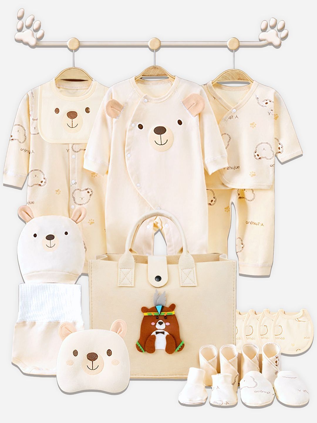Little Surprise Box LLP Infants 21-Pcs Envelope Bear Apparel Gift Set-picture-23
