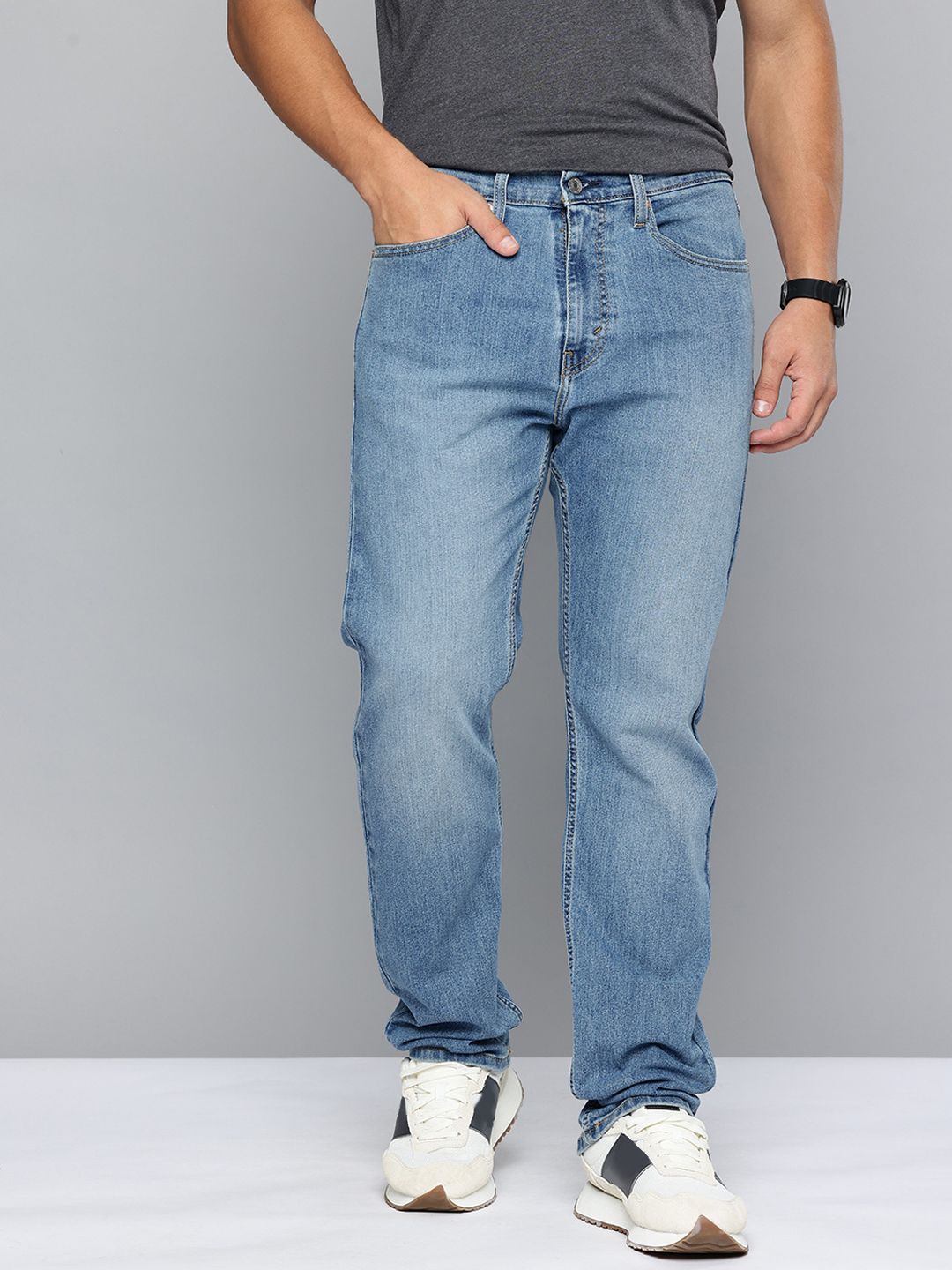 Levis Men 505 Straight Fit Mid-Rise Heavy Fade Stretchable Jeans-picture-14