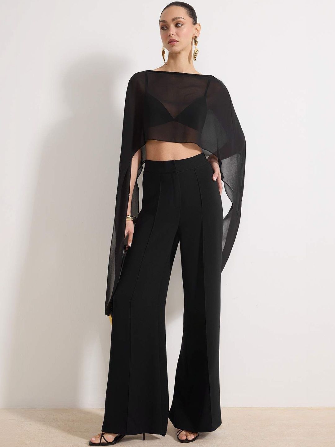 Trendyol Cape Sleeve Sheer Cape Crop Top-picture-12