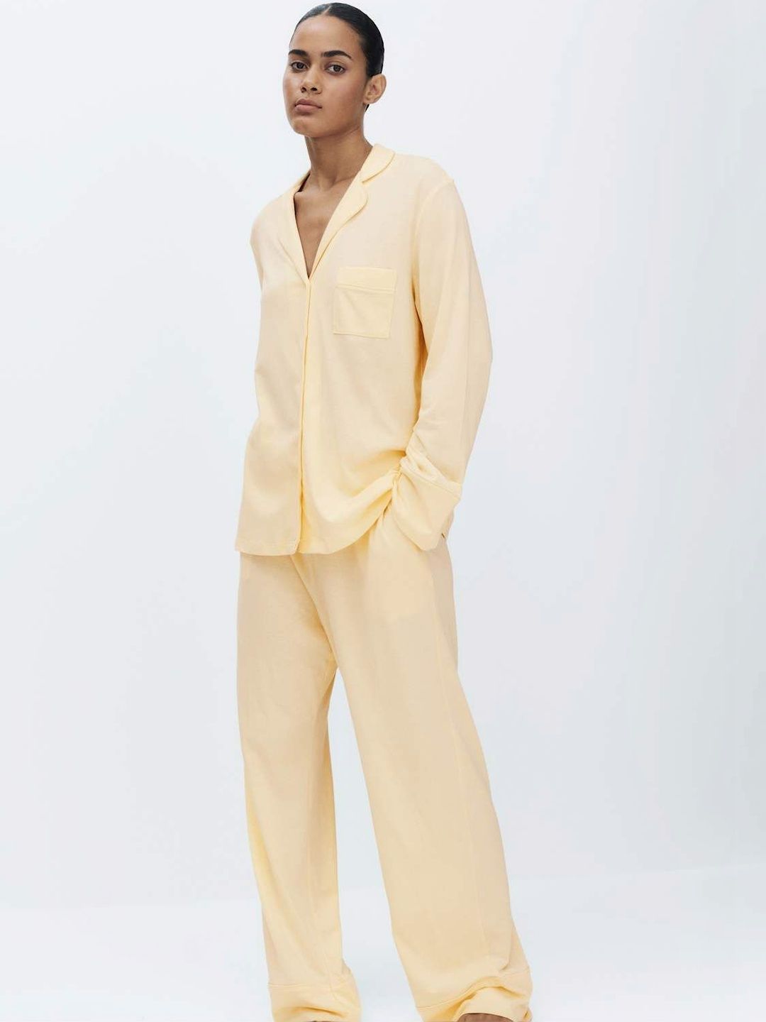 Marks & Spencer Women Lapel Collar Long Sleeves Revere Pyjama Set-picture-33