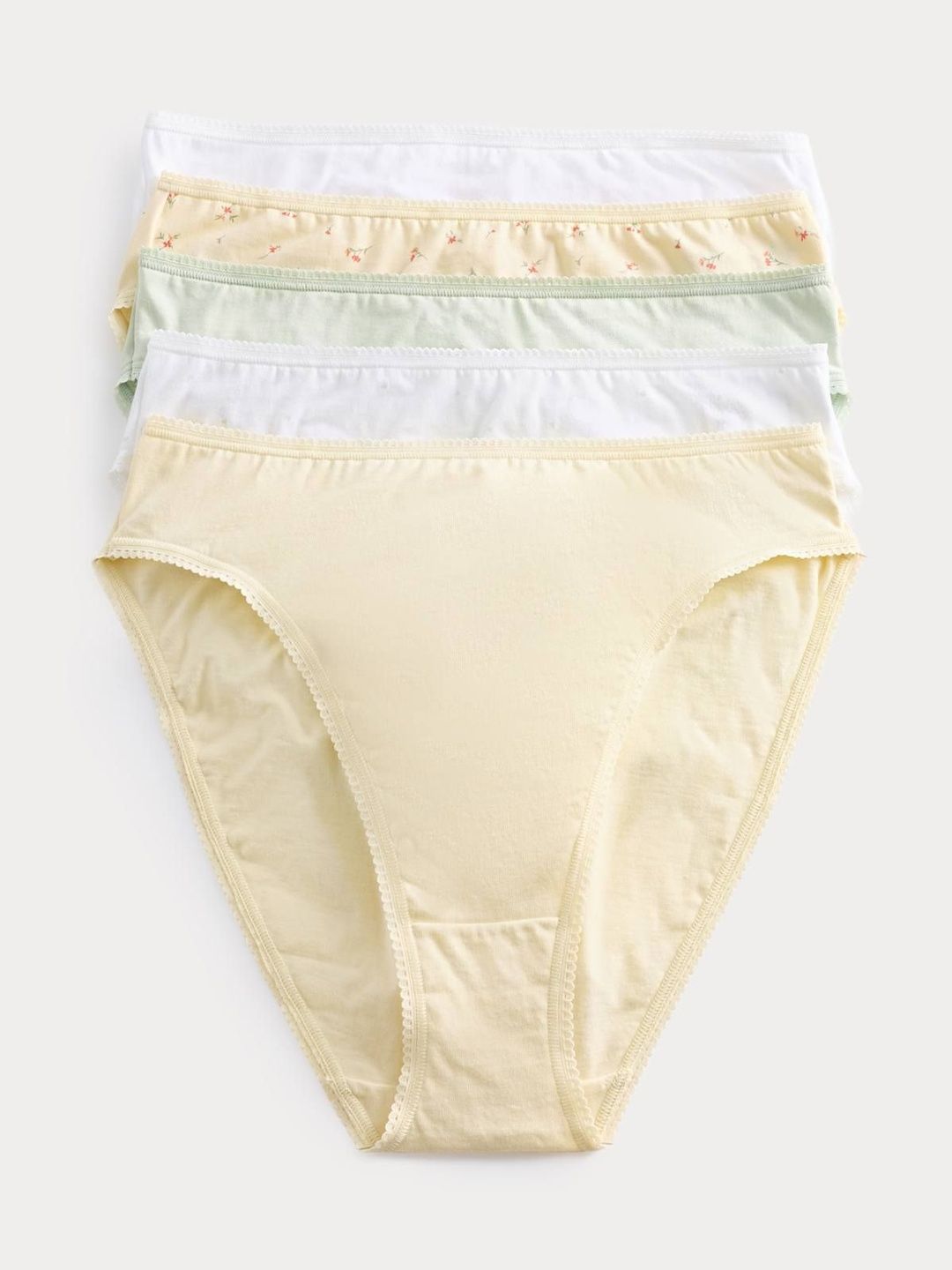 Marks & Spencer Women Pack of 5 Pure Cotton High Rise Knickers Shorts-picture-38