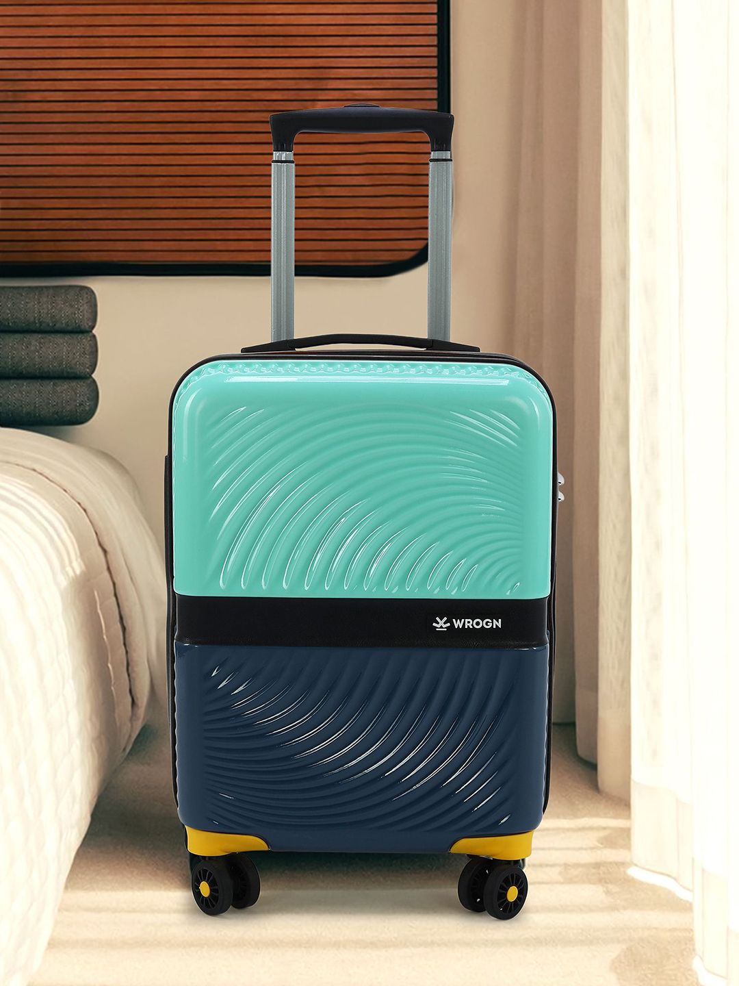 WROGN Textured Colorblocked Hard-Sided Cabin Trolley Bag-picture-36