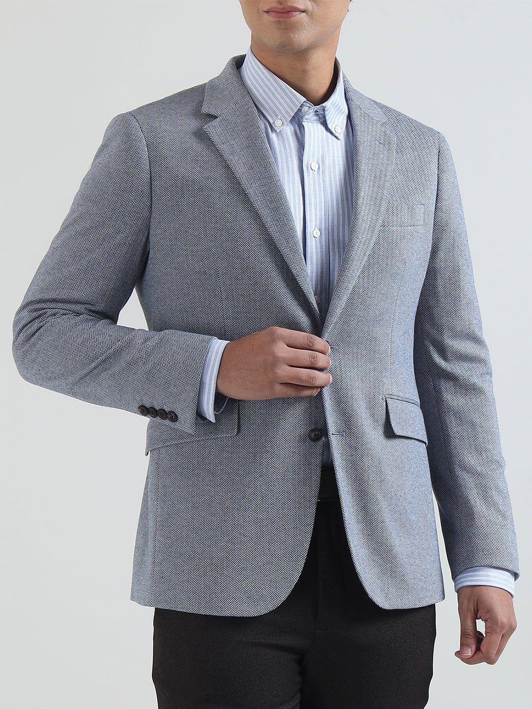HACKETT LONDON Notched Lapel Single-Breasted Slim Fit Casual Blazers-picture-54