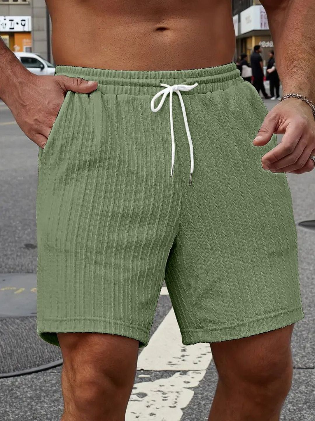 HAPPY KHAJANA Men Striped Technology Shorts-picture-3
