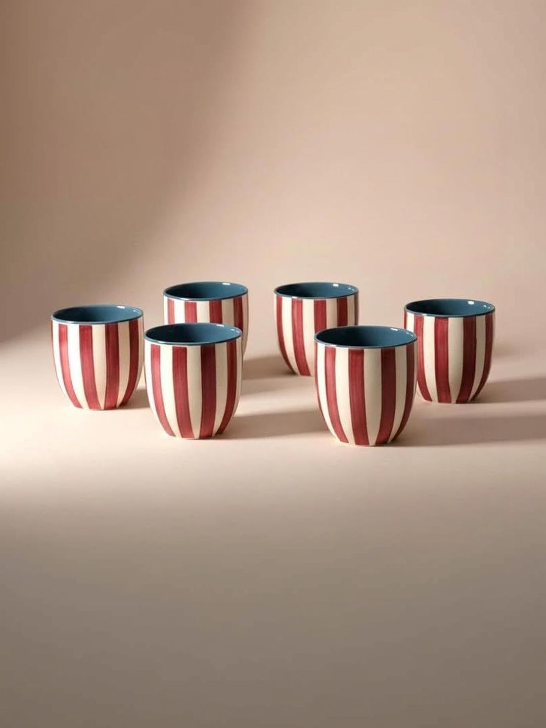 del hogar Red Ceramic Cups and Mugs Set of-image-1