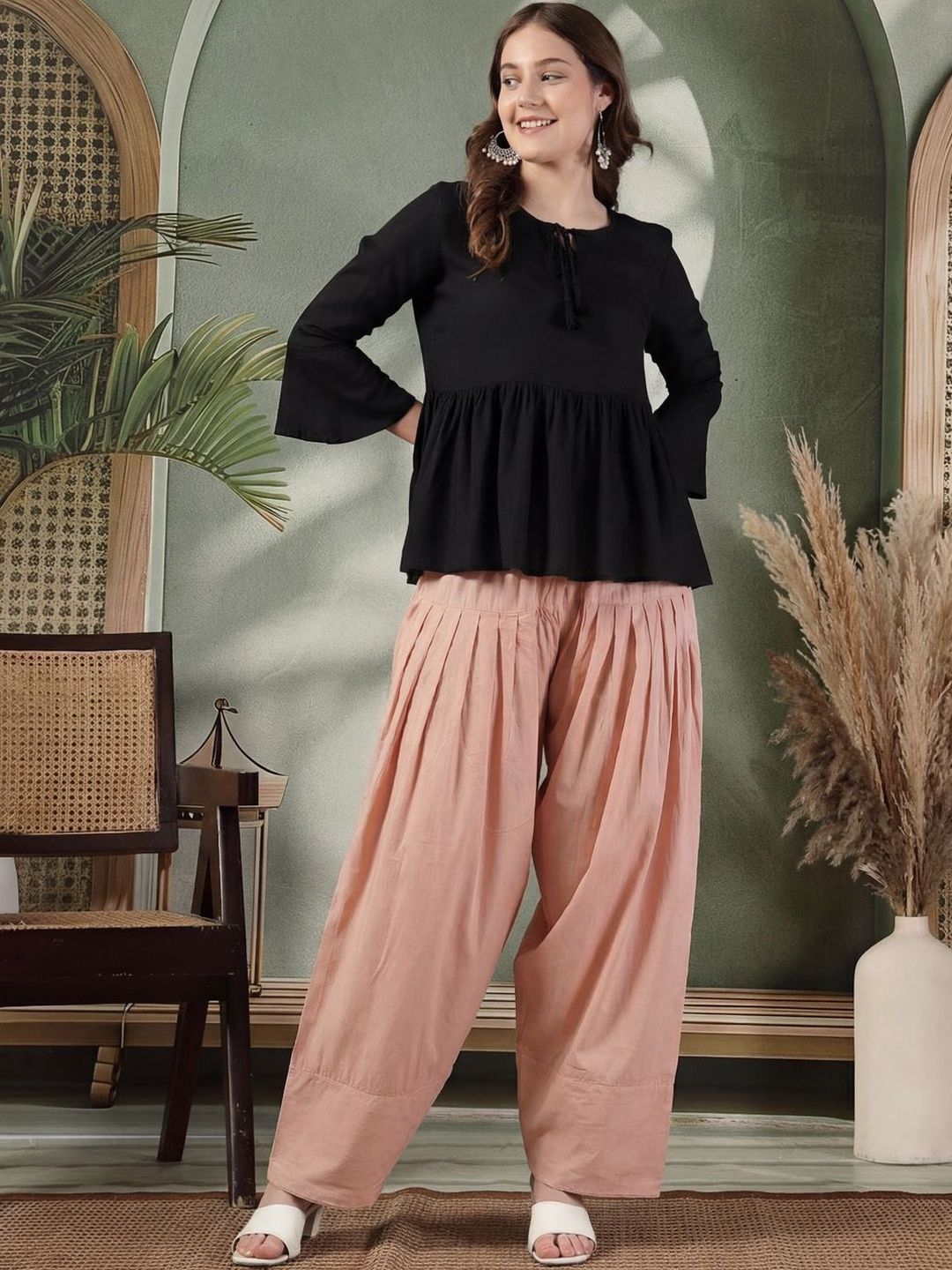 Clora Creation Women Loose Fit Cotton Blend Salwar-picture-38