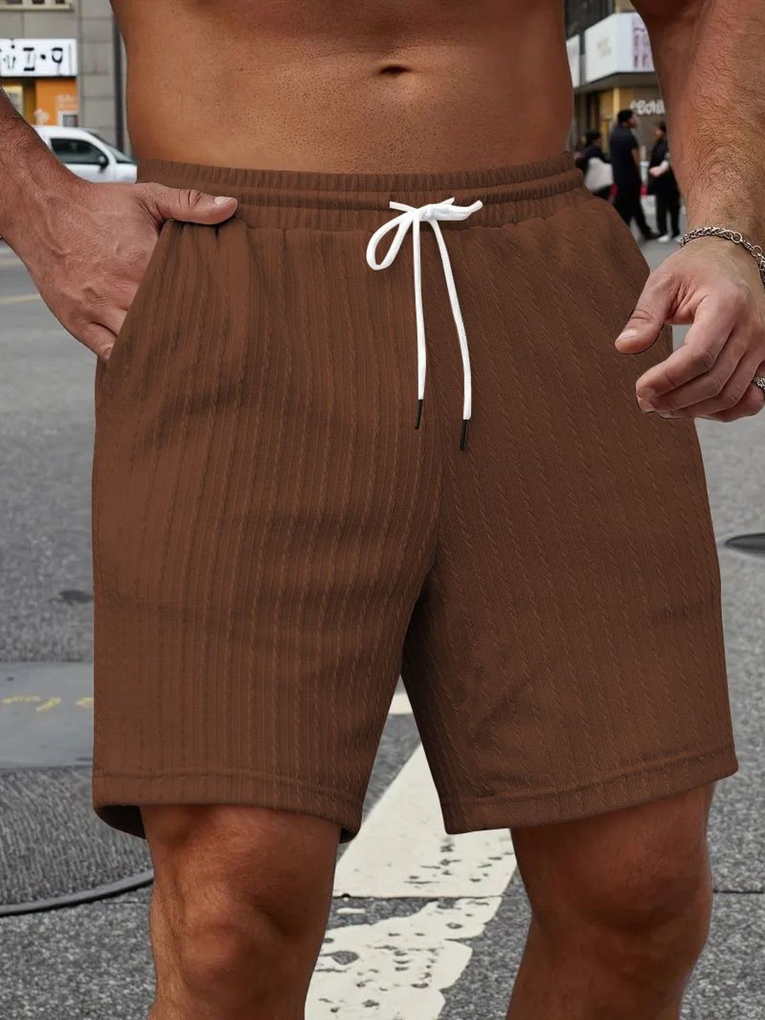 HAPPY KHAJANA Men Striped Technology Shorts-picture-5