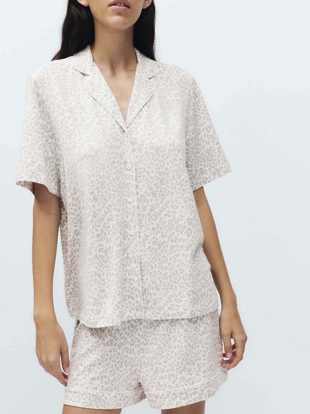 Marks & Spencer Women Soft Touch Printed Revere Shortie Set-picture-37