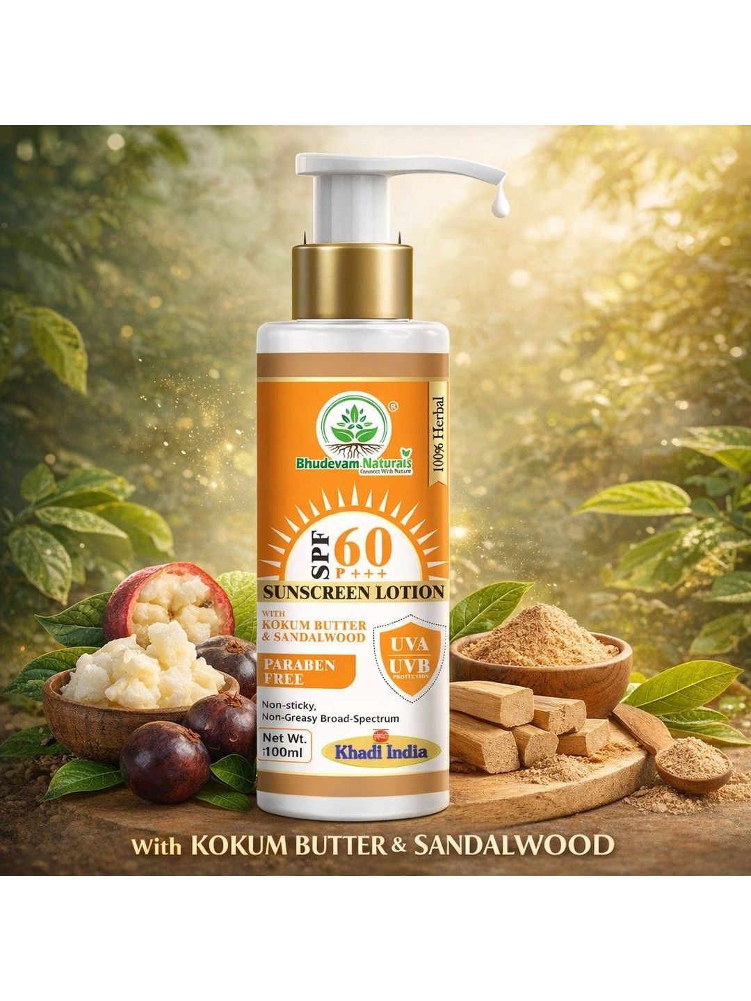Bhudevam Naturals Non Sticky & Non Greasy SPF 60 Sunscreen Lotion - 100ml-picture-23