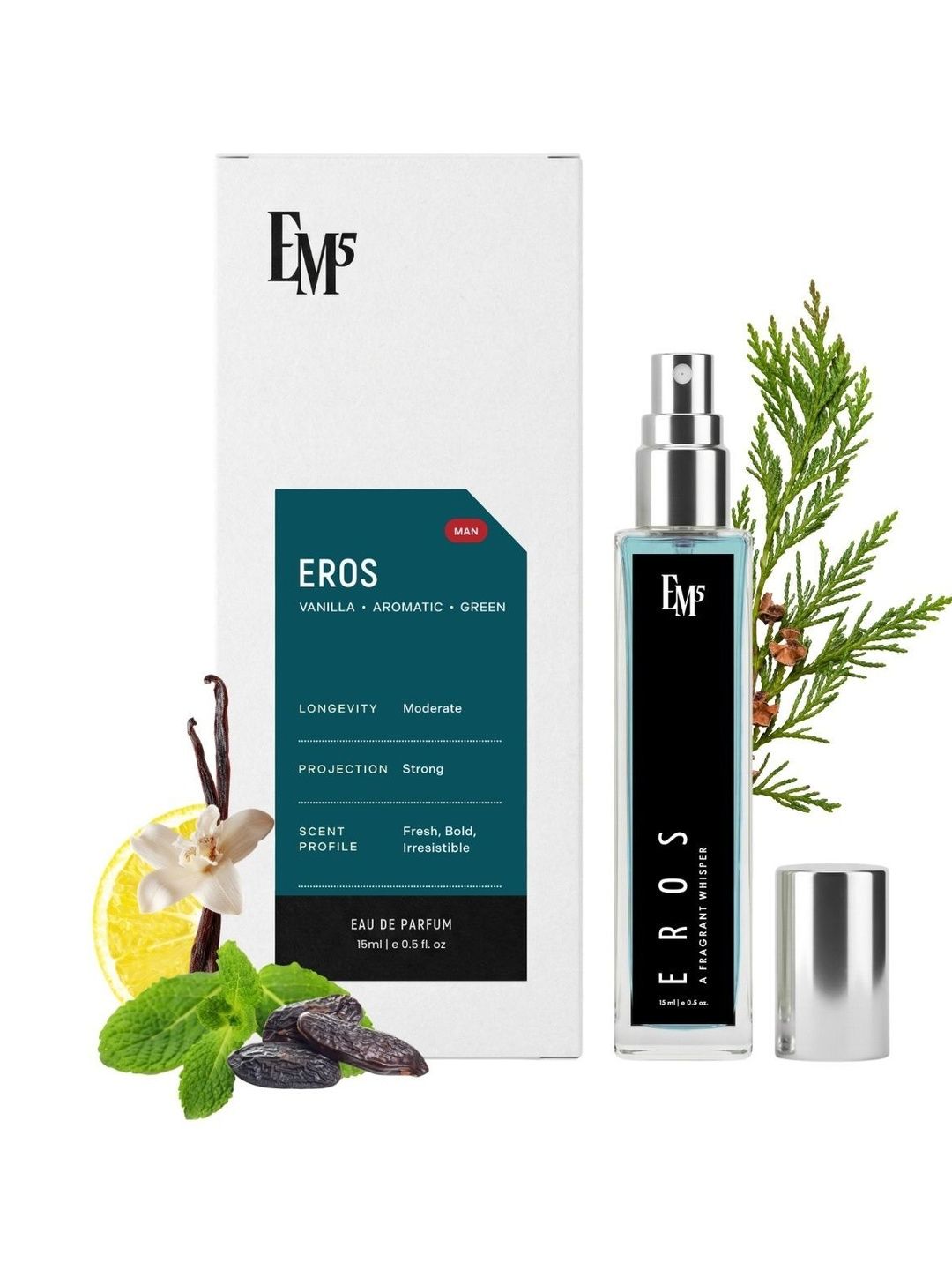EM5 Men Eros Long Lasting Eau de Parfum - 15 ml-image-17