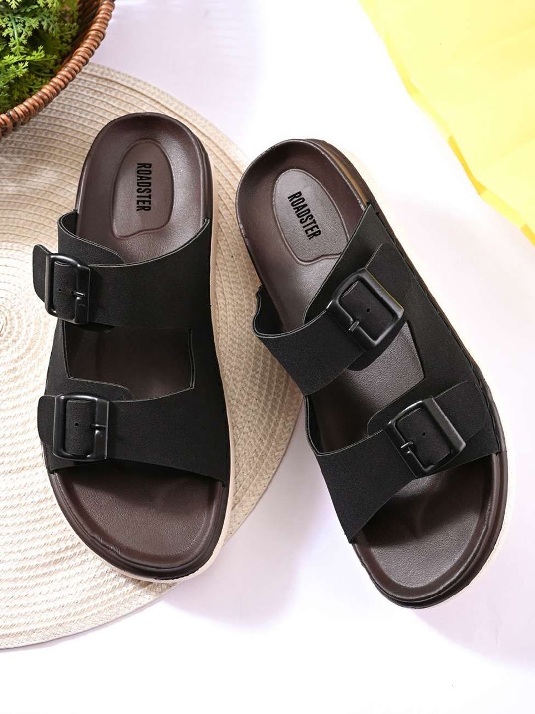 The Roadster Lifestyle Co Men Slip-On Casual Sandals With Dual Buckle Straps-image-16