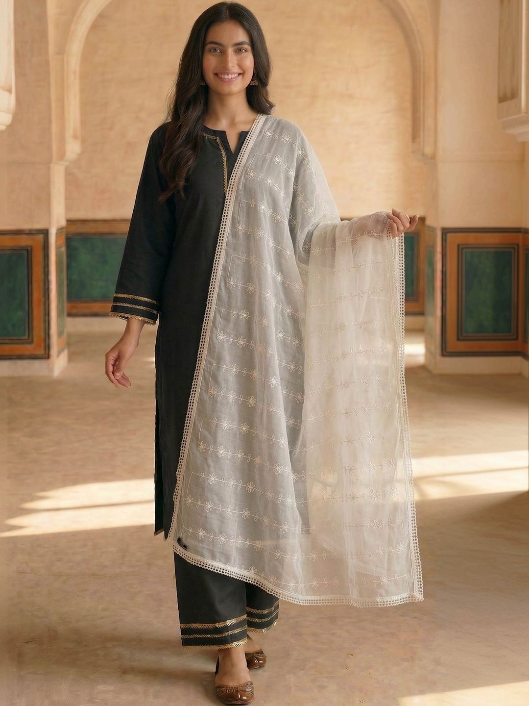 Zamour Embroidered Pure Cotton Dupatta-picture-44