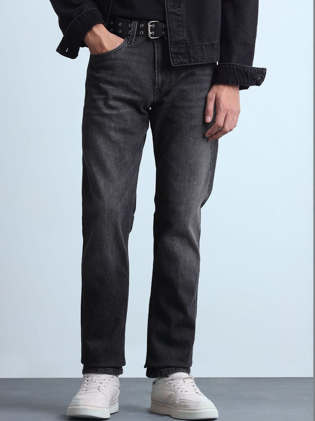 Flying Machine Men Straight Fit Mid-Rise Light Fade Stretchable Jeans-picture-28