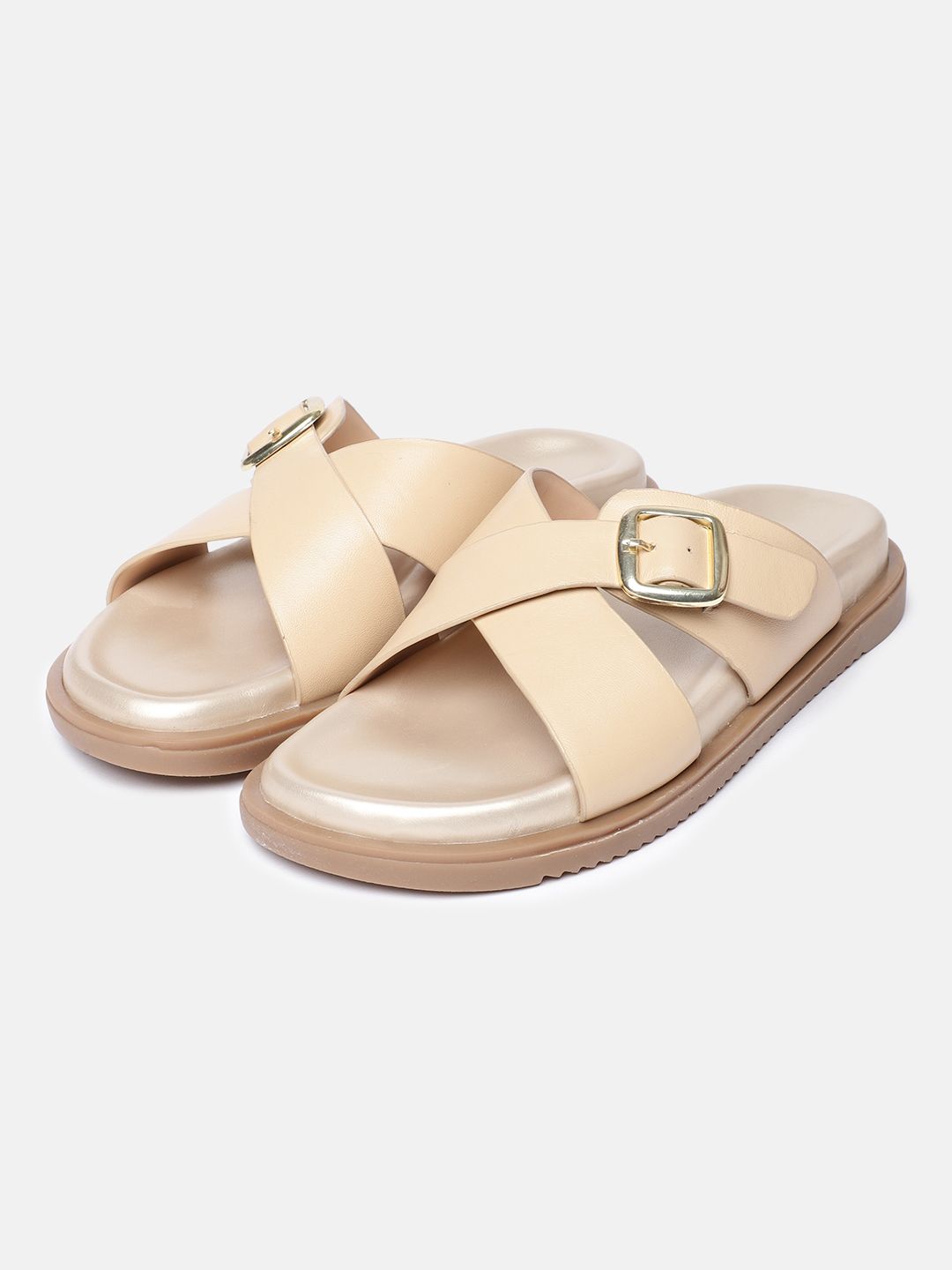 Kenneth Cole Women Leather Open Toe Flats with Buckles-image-26