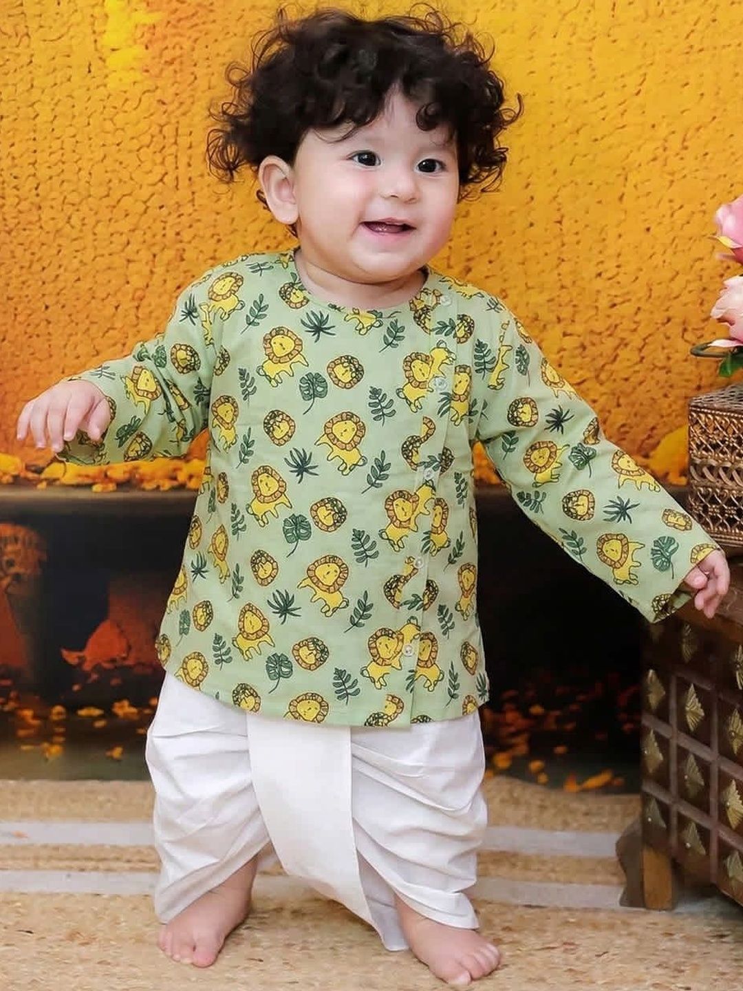 BownBee Boys Printed Regular Pure Cotton Kurta with Dhoti Pants-picture-13