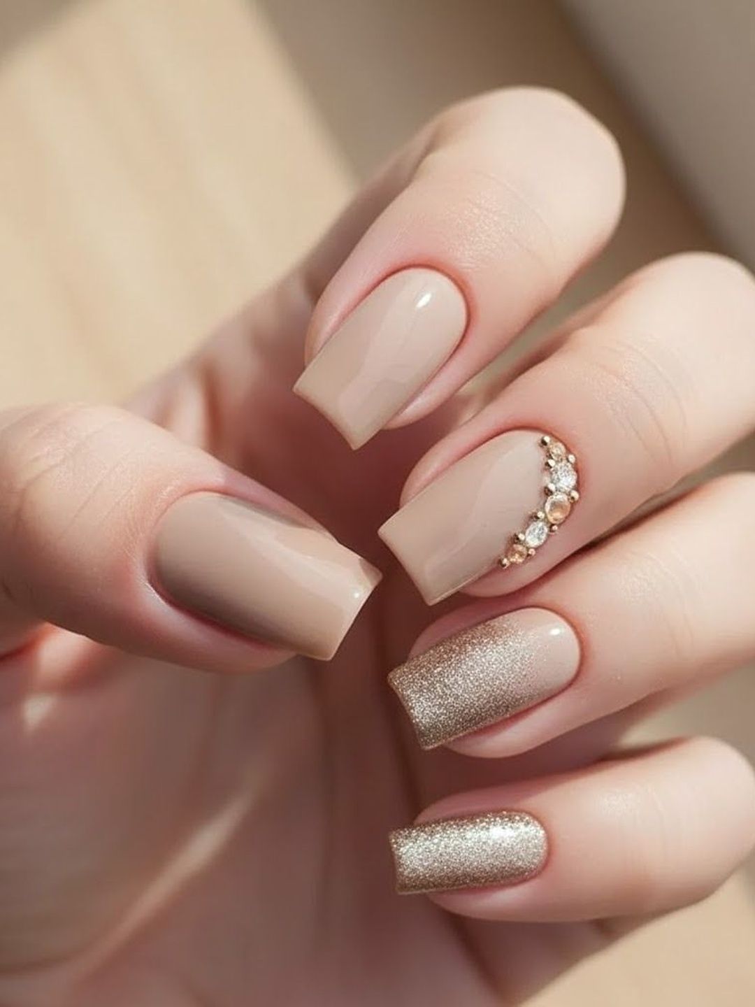 Vembley Set Of 24 Stick-On Artificial Nails - Beige-image-44