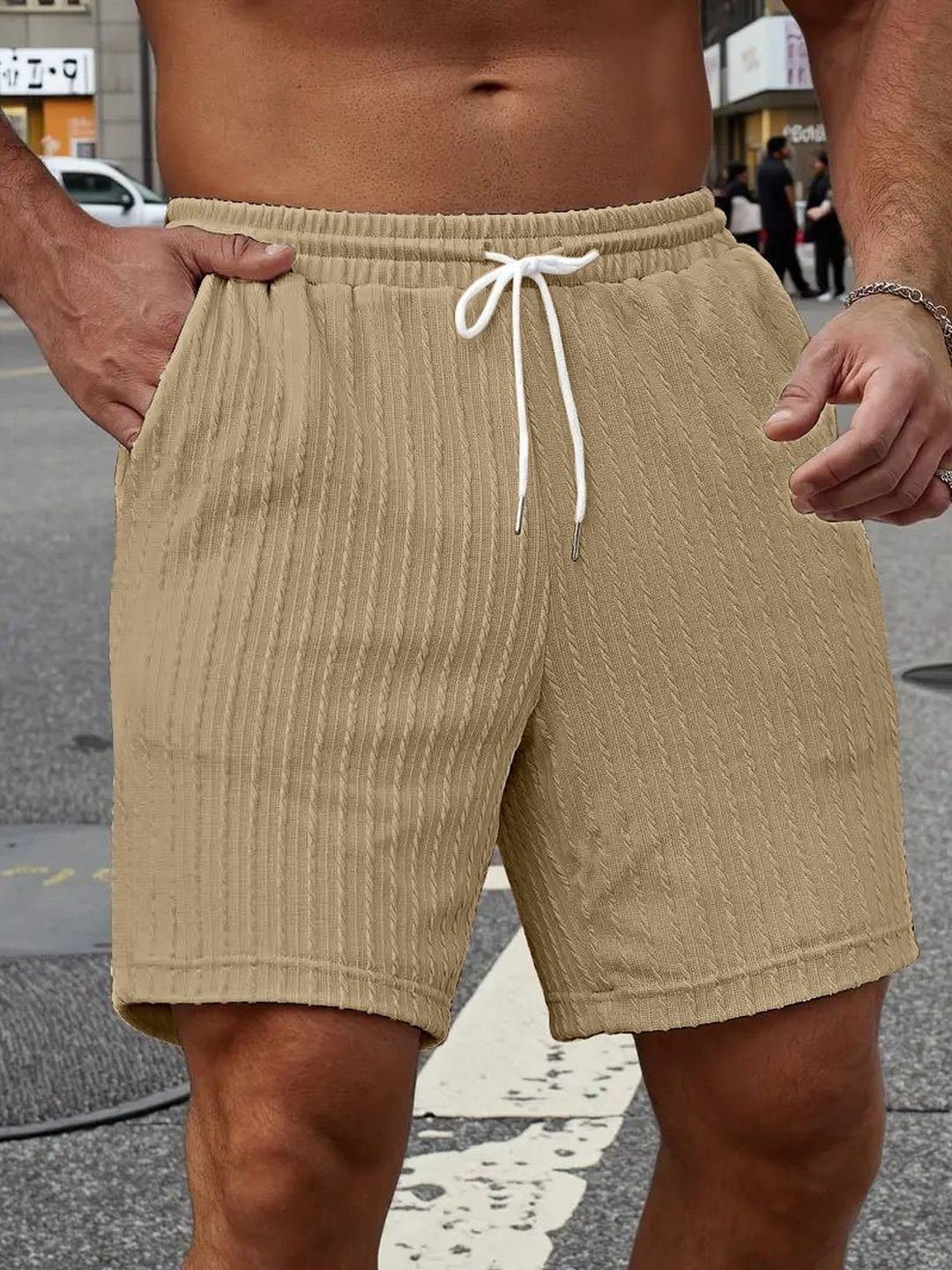 HAPPY KHAJANA Men Striped Technology Shorts-picture-1