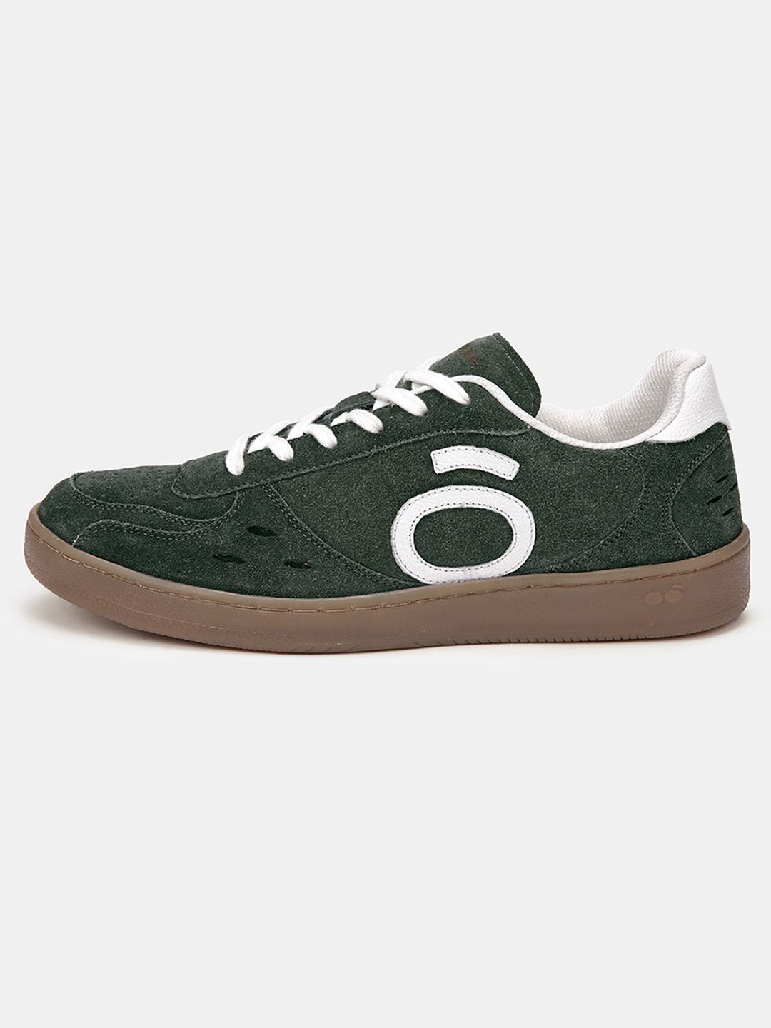 Bewakoof Men's Amazon Green Color Block Suede Leather Low-Top Skate Sneakers-picture-44