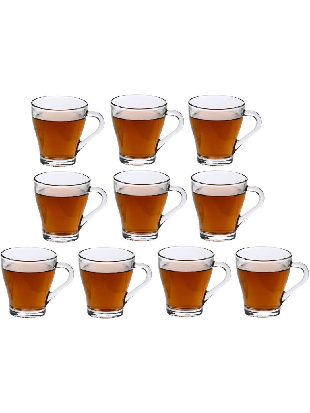 1ST TIME Transparent & White Geometric Solid Glass Transparent Cups Set of Cups and Mugs-image-14