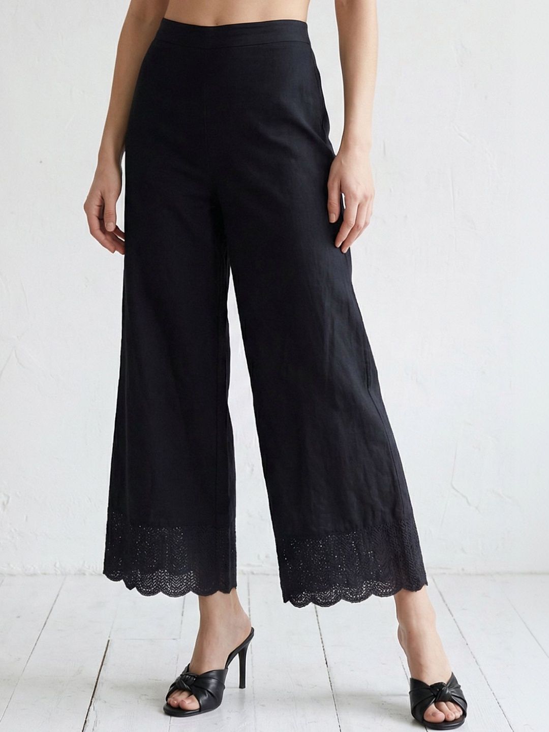AURELIA Women Embroidered Ethnic Palazzos