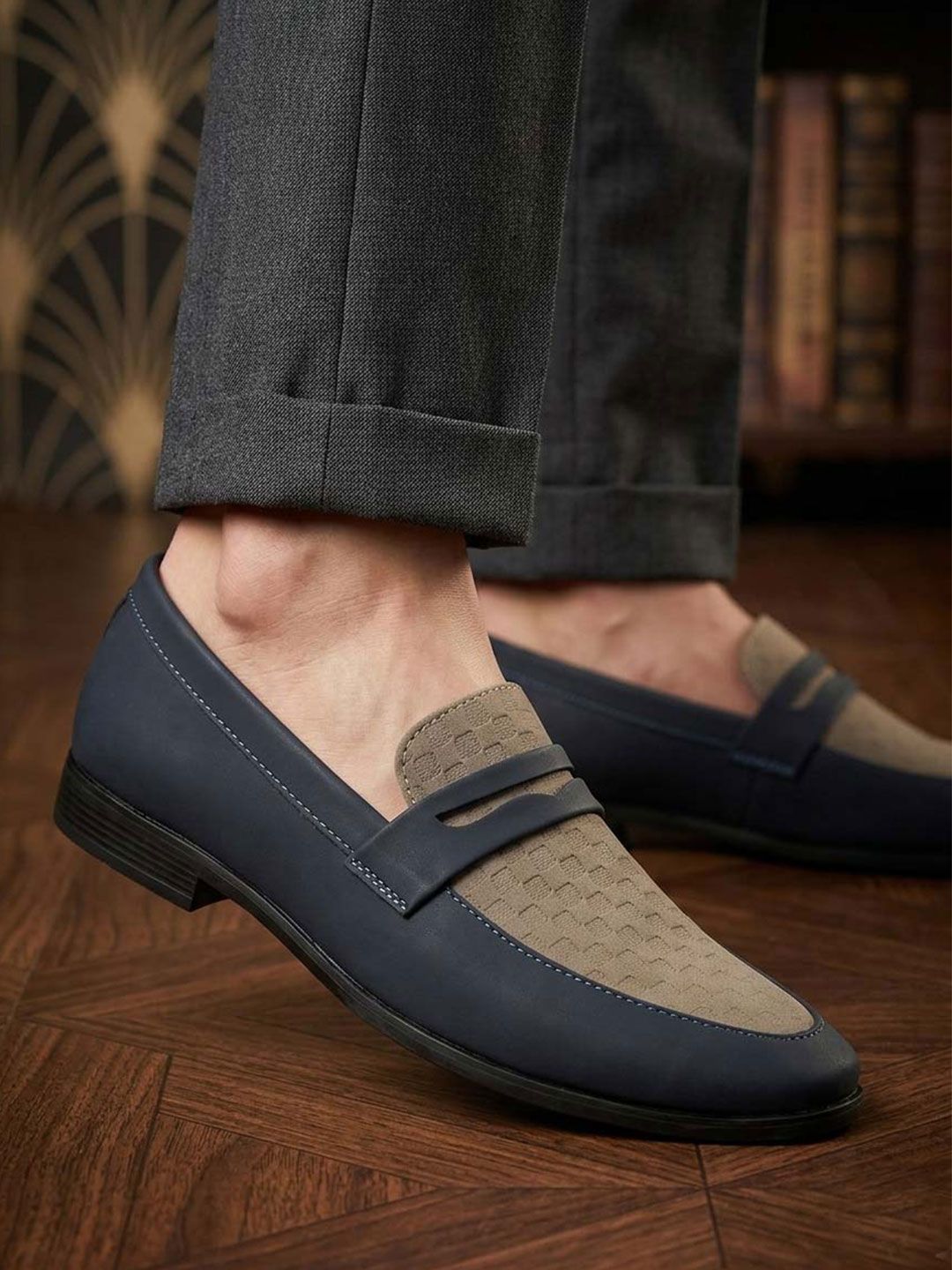 HERE&NOW Men Round Toe Slip-On Loafers Formal Shoes-picture-37
