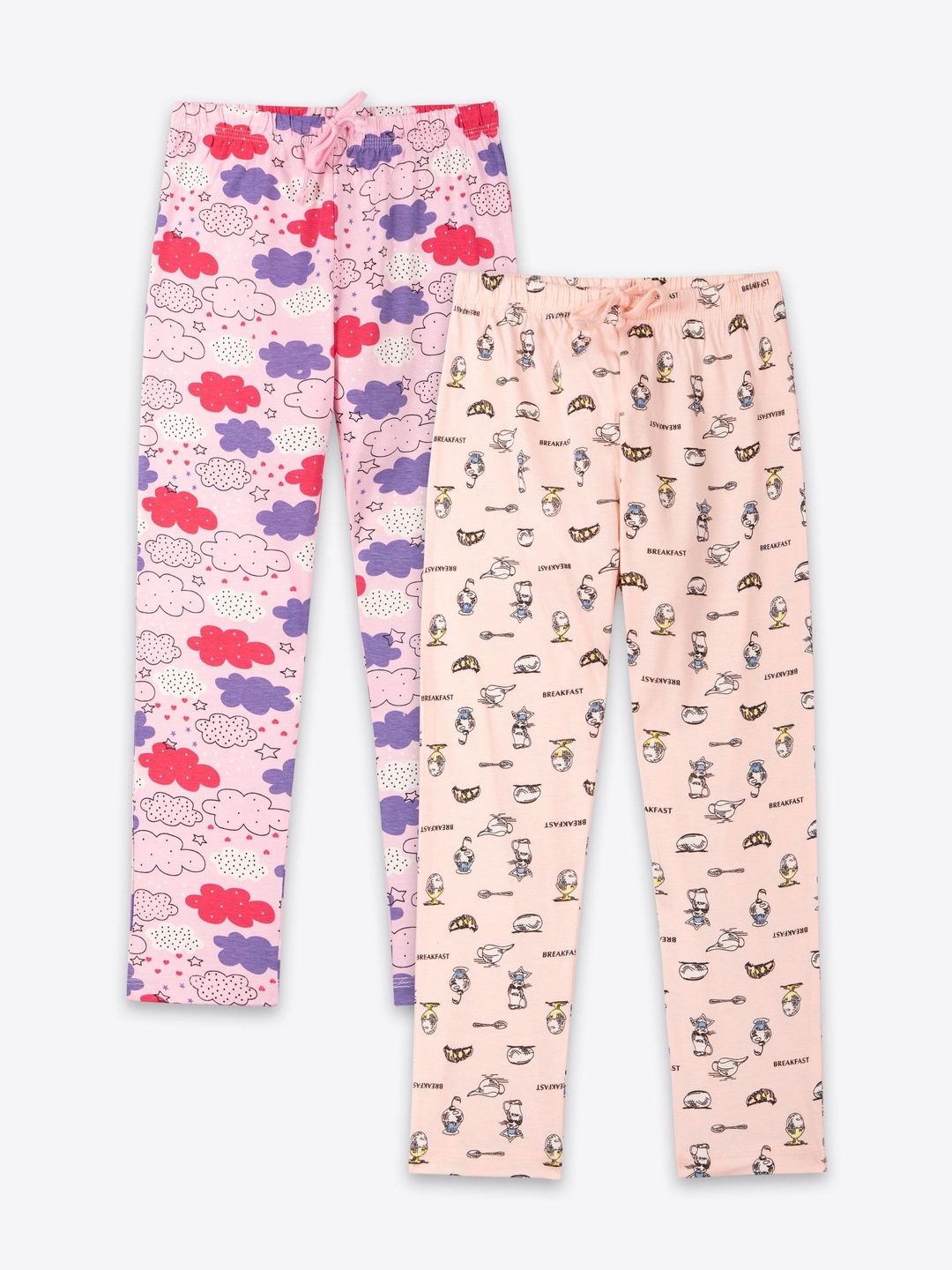 ariel Pack Of 2 Printed Cotton Mid-Rise Straight Lounge Pants-picture-48