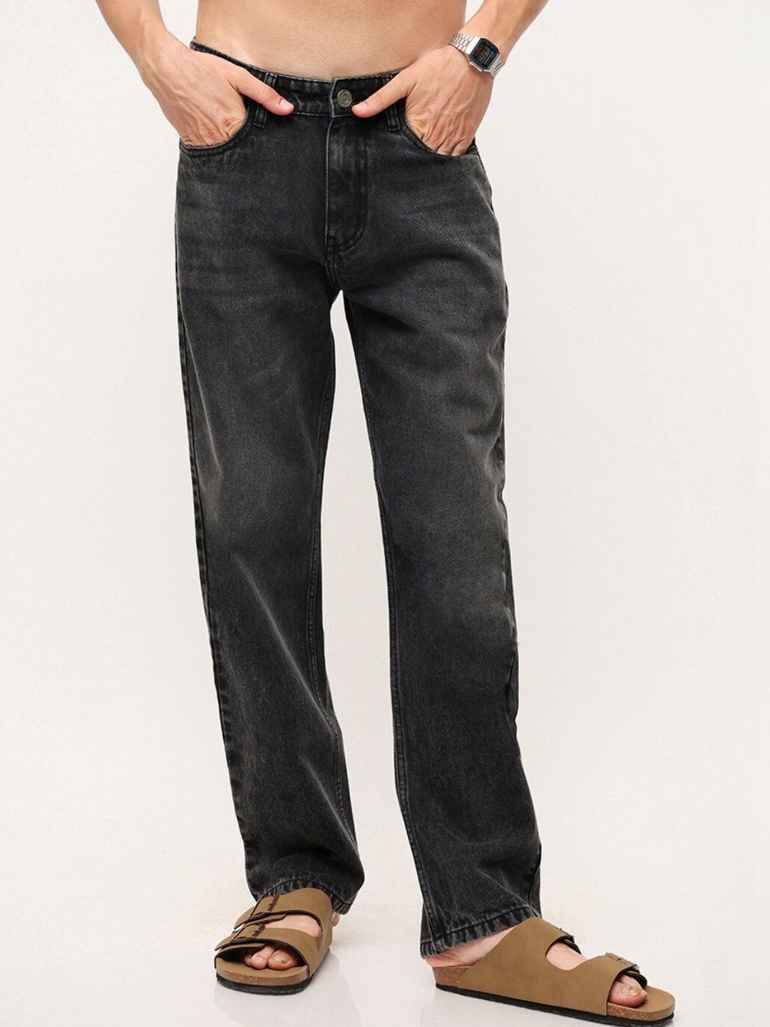 Dennis Lingo Men Comfort Straight Fit Mid-Rise Light Fade Jeans-image-16