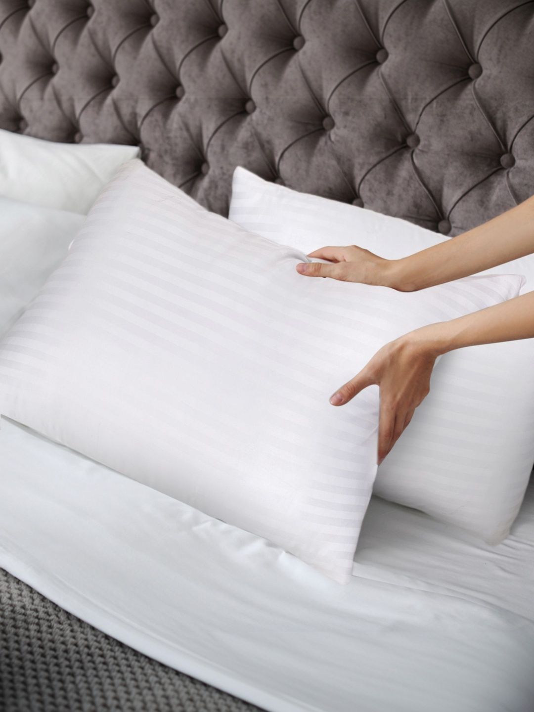 SH Creation and Handlooms White Set of 2 Fibre Filled Polyester Ultra Soft Sleep Pillow-image-24