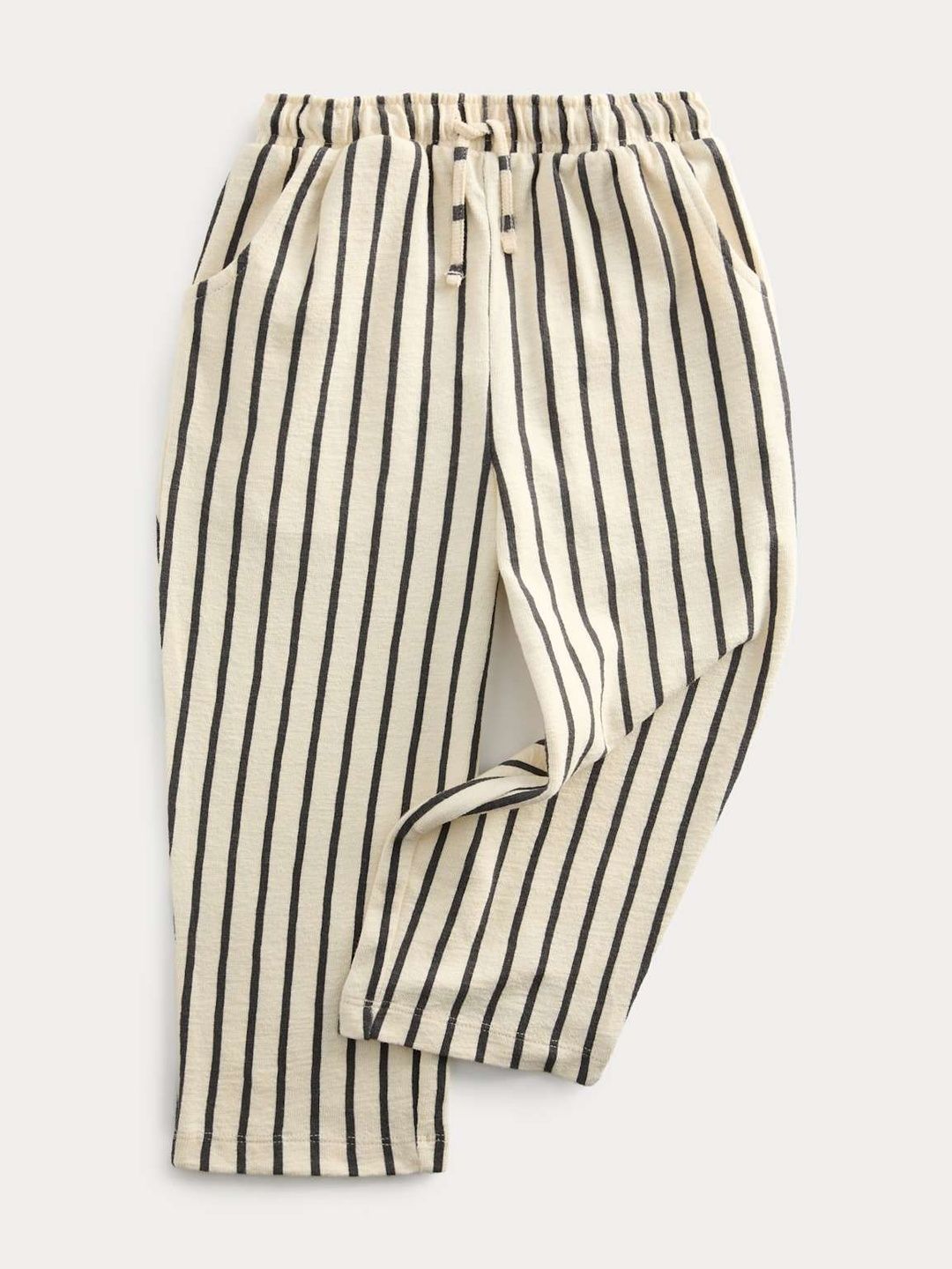 Marks & Spencer Girls Striped Regular Fit High-Rise Cotton Trousers-image-42